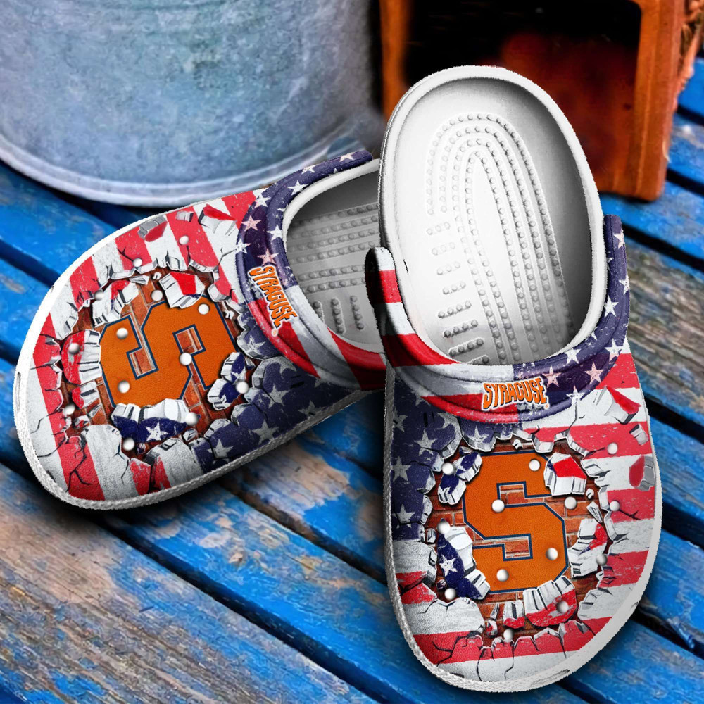 Footwearmerch Syracuse Orange Mens Basketball Broken Brick Gift For Fan clog Shoes Comfy Footwear
