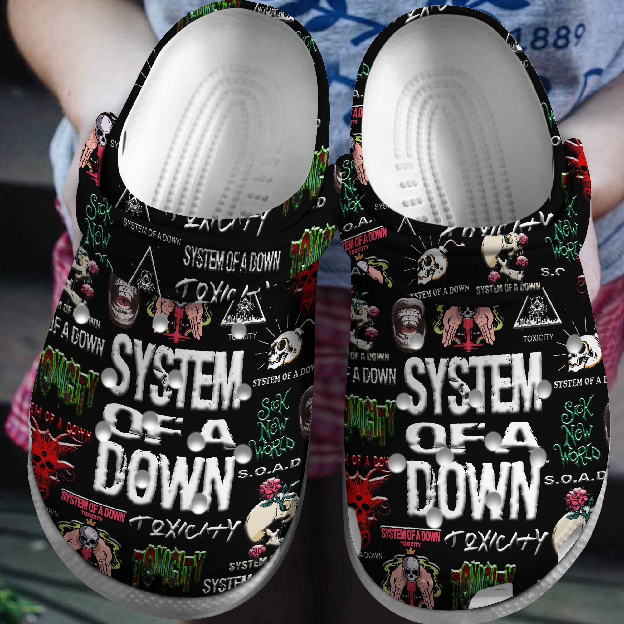 Footwearmerch System Of A Down Music Crocs Crocband Clogs Shoes Comfortable For Men Women and Kids