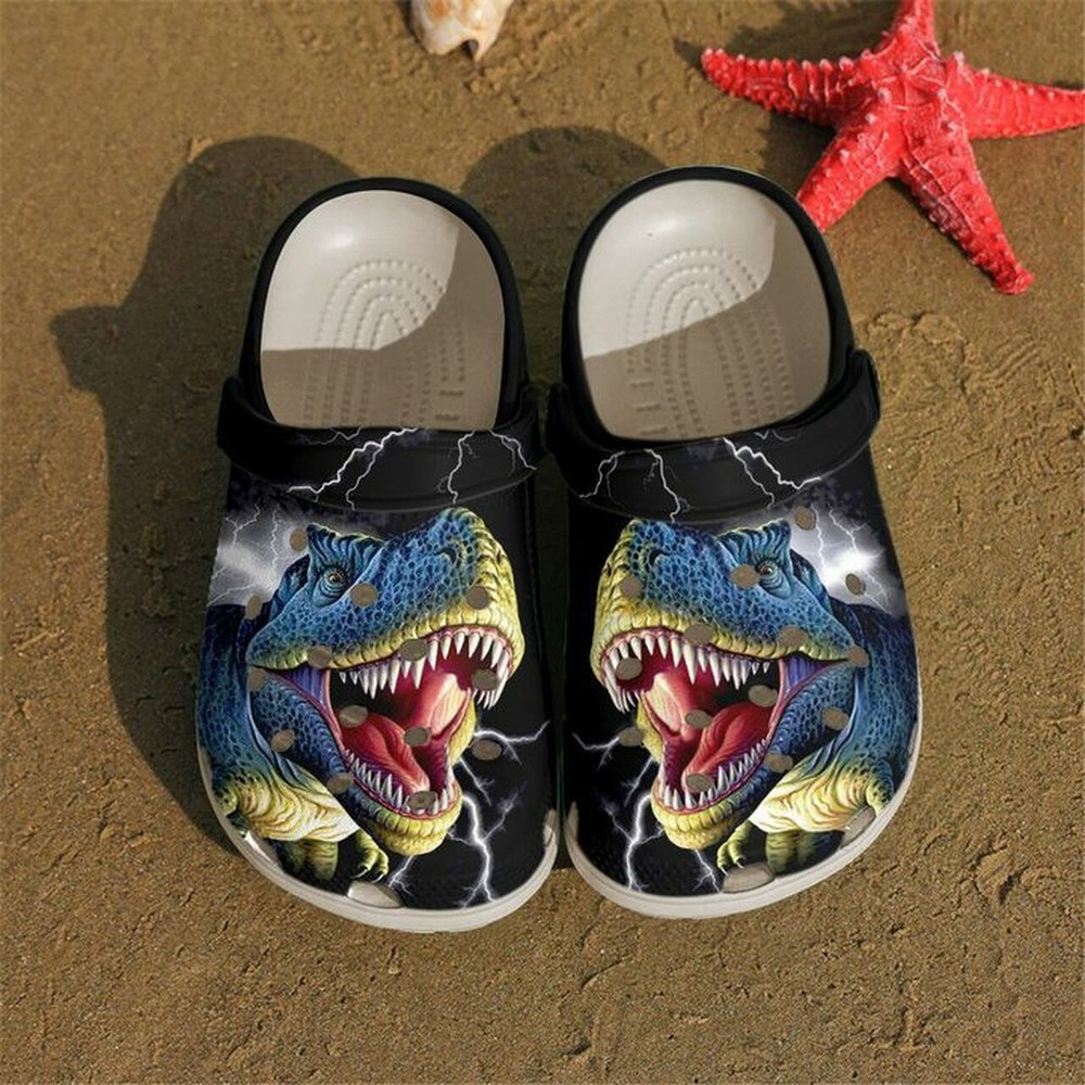 Footwearmerch T-Rex Angry 102 Gift For Lover Rubber clog Shoes Comfy Footwear