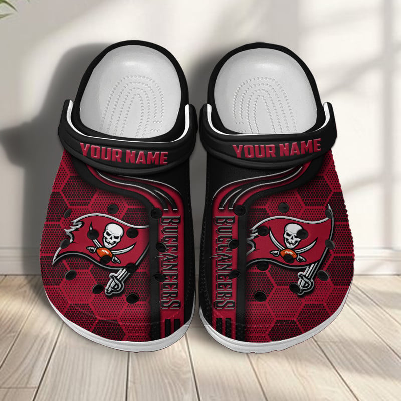 Footwearmerch Tampa Bay Buccaneers NFL Crocs Crocband Clogs Shoes Comfortable For Men Women and Kids