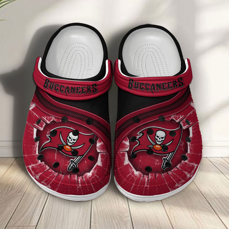 Footwearmerch Tampa Bay Buccaneers NFL Crocs Crocband Clogs Shoes Comfortable For Men Women and Kids