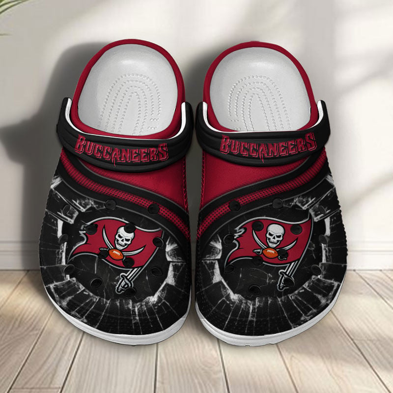Footwearmerch Tampa Bay Buccaneers NFL Crocs Crocband Clogs Shoes Comfortable For Men Women and Kids