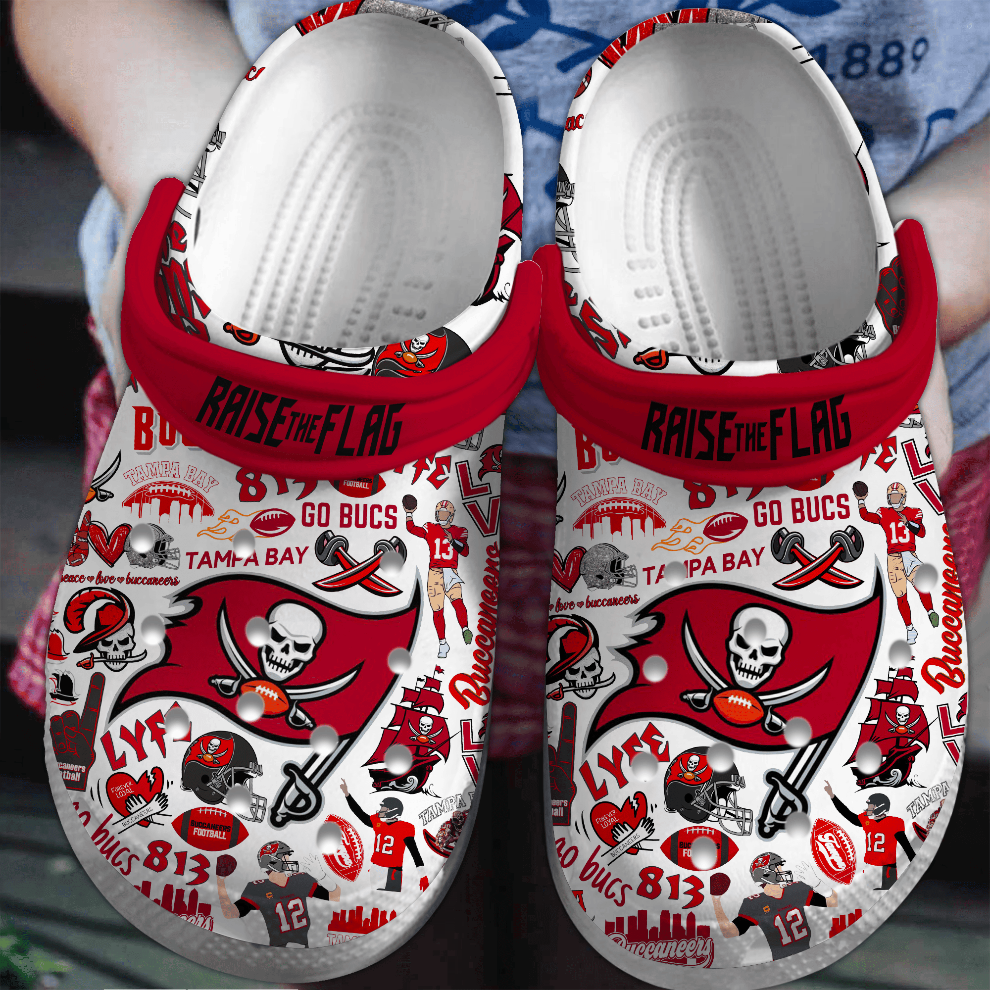 Footwearmerch Tampa Bay Buccaneers NFL Sport Crocs Crocband Clogs Shoes Comfortable For Men Women and Kids