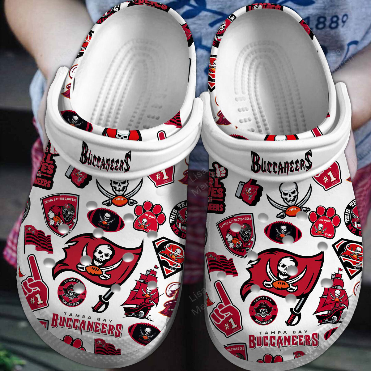 Footwearmerch Tampa Bay Buccaneers NFL Sport Crocs Crocband Clogs Shoes Comfortable For Men Women and Kids
