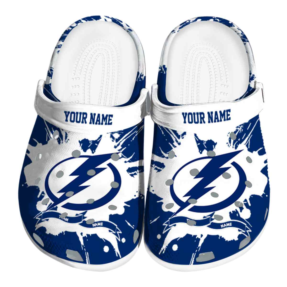 Footwearmerch Tampa Bay Lightning NHL Sport Crocs Crocband Clogs Shoes Comfortable For Men Women and Kids