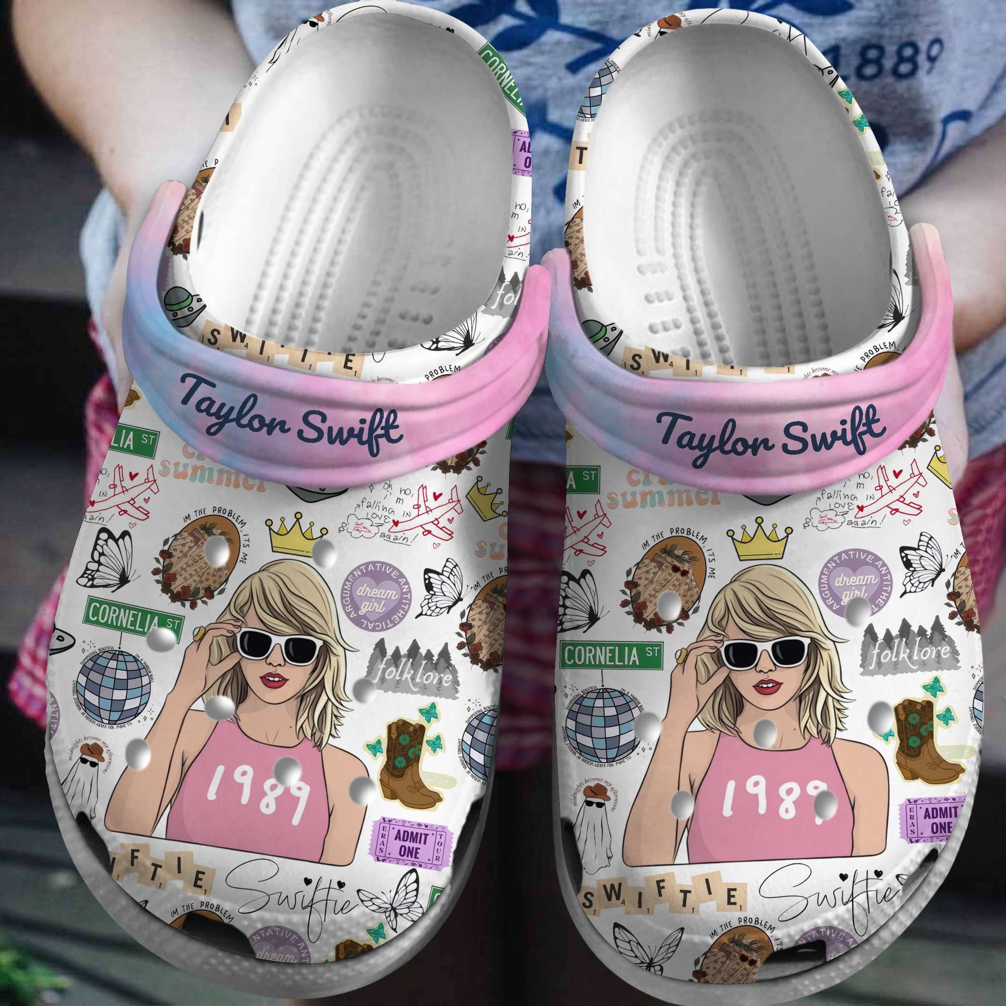 Footwearmerch Taylor Swift 1989 Album Music Crocs Crocband Clogs Shoes Comfortable For Men Women and Kids