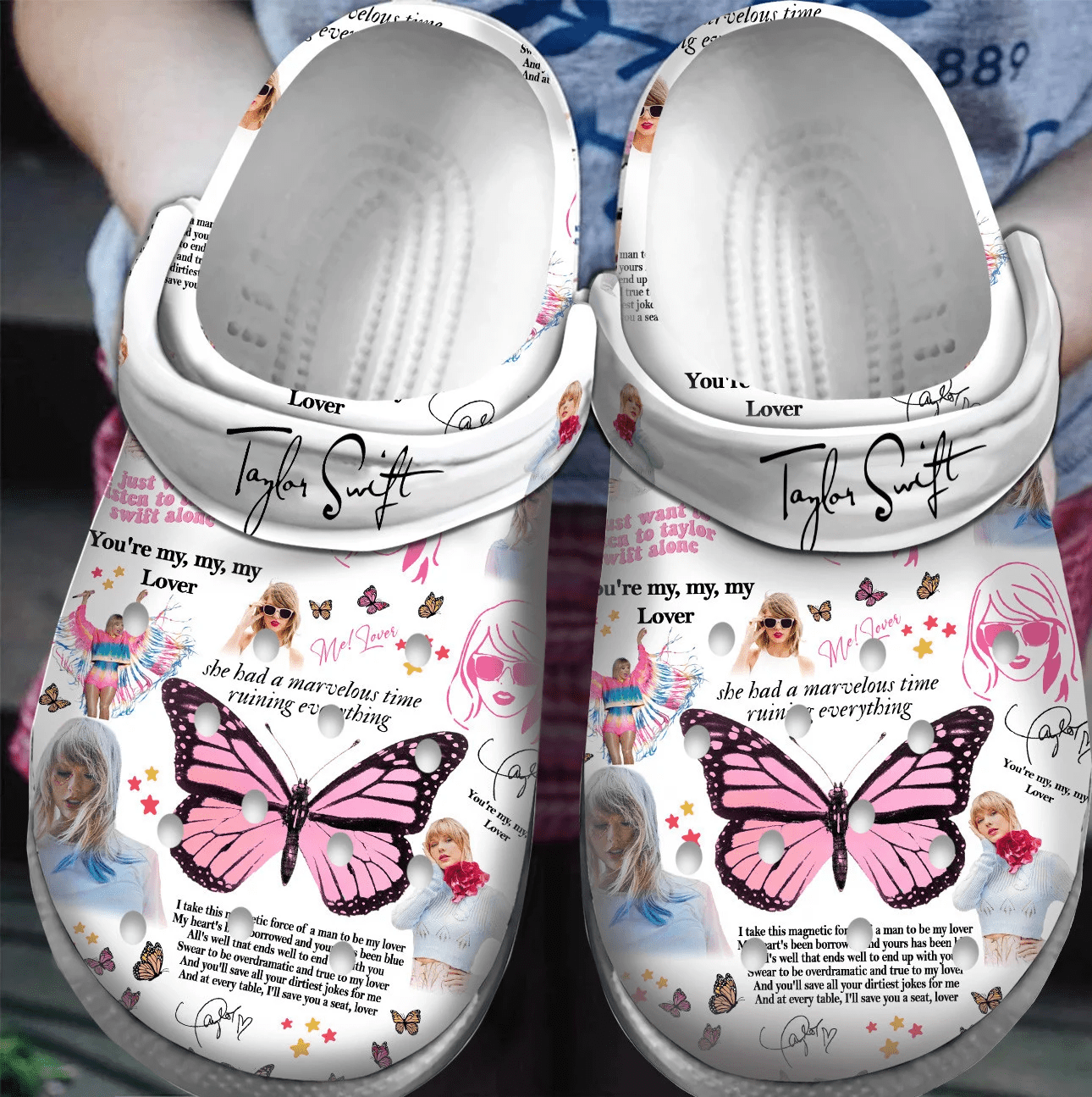 Footwearmerch Taylor Swift Music Crocs Crocband Clogs Shoes Comfortable For Men Women and Kids