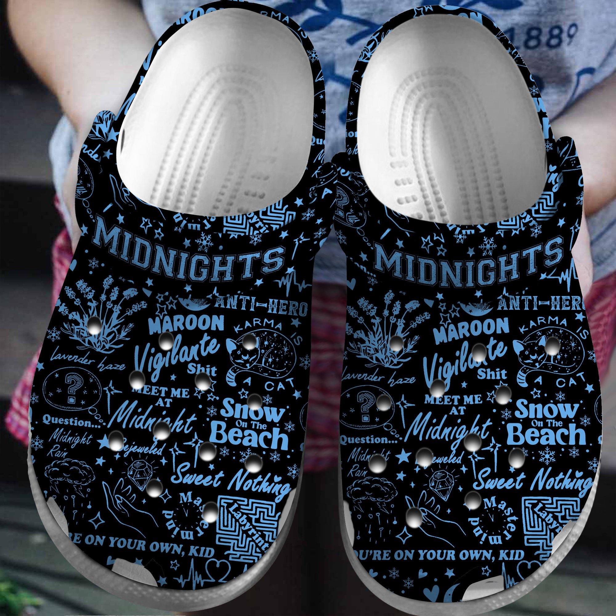 Footwearmerch Taylor Swift Music midnight Crocs Crocband Clogs Shoes Comfortable For Men Women and Kids