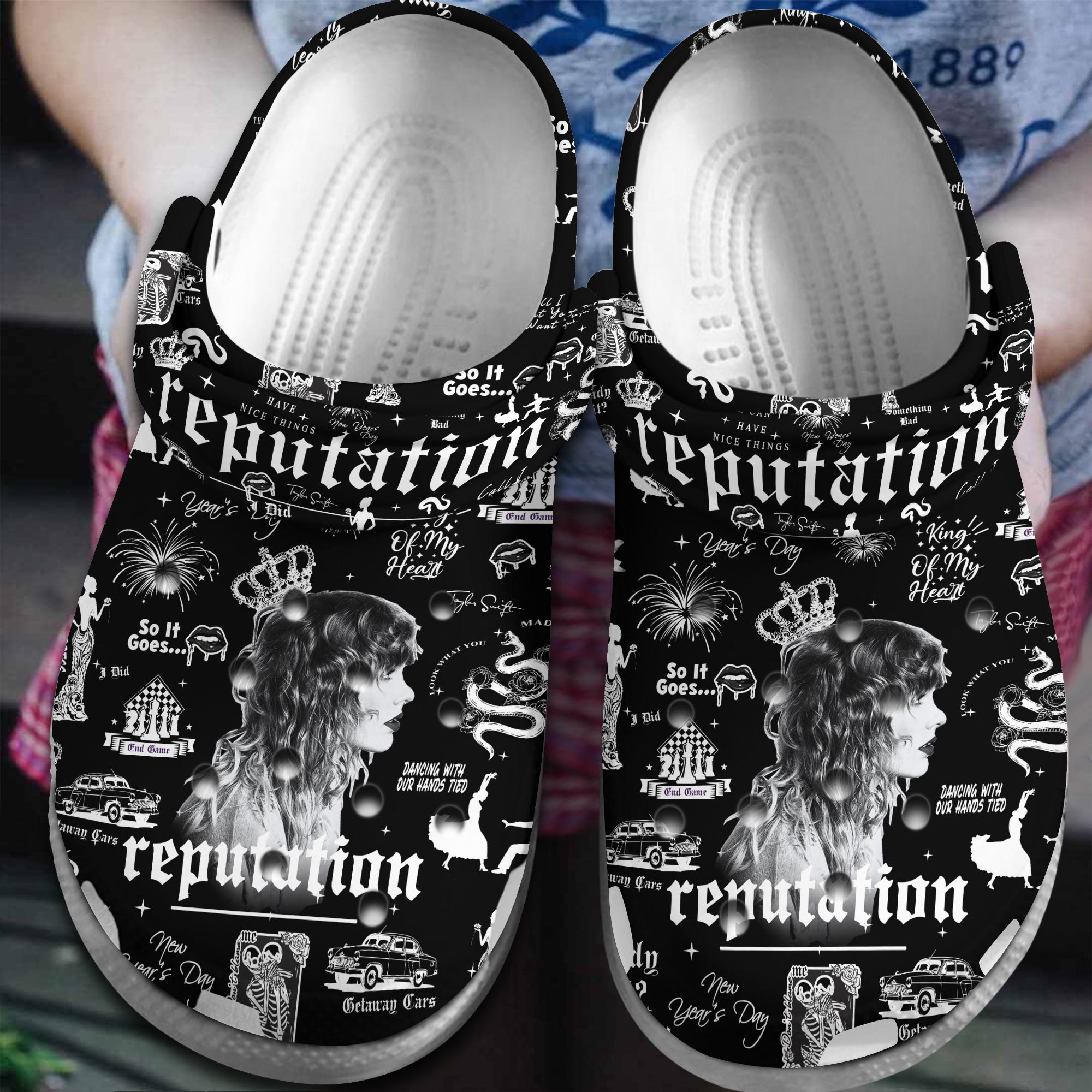 Footwearmerch Taylor Swift Music reputation Crocs Crocband Clogs Shoes Comfortable For Men Women and Kids