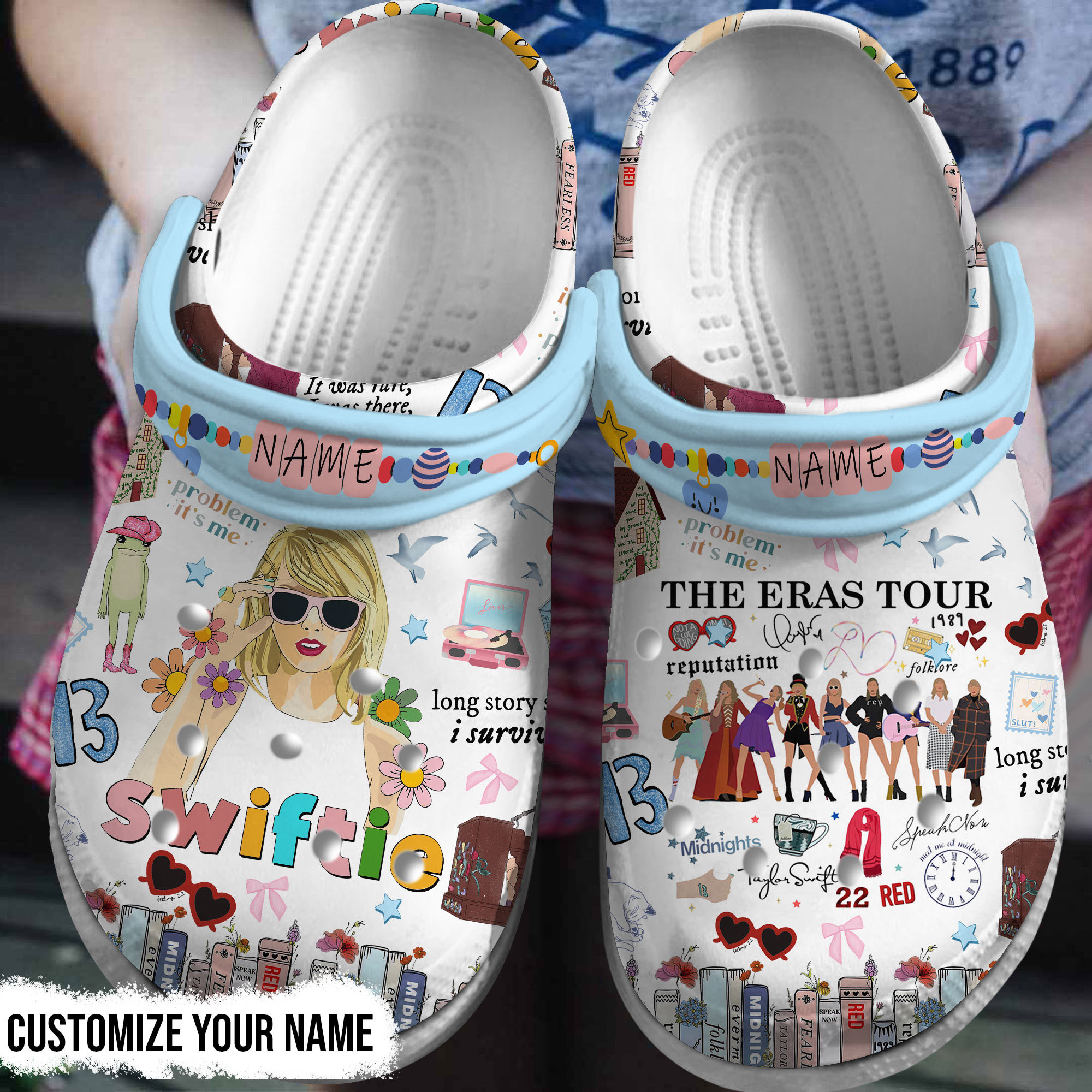 Footwearmerch Taylor Swift The Eras Tour Music Crocs Crocband Clogs Shoes Comfortable For Men Women and Kids