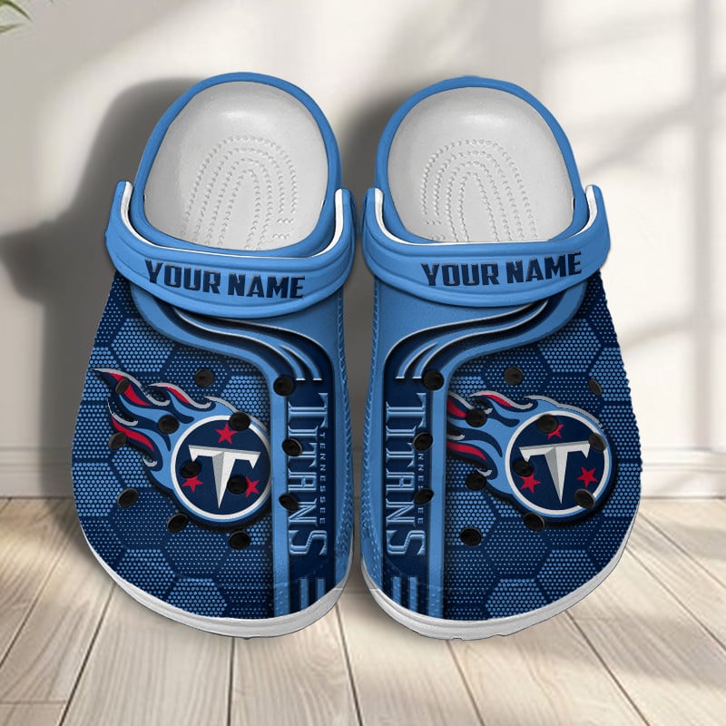 Footwearmerch Tennessee Titans NFL Crocs Crocband Clogs Shoes Comfortable For Men Women and Kids