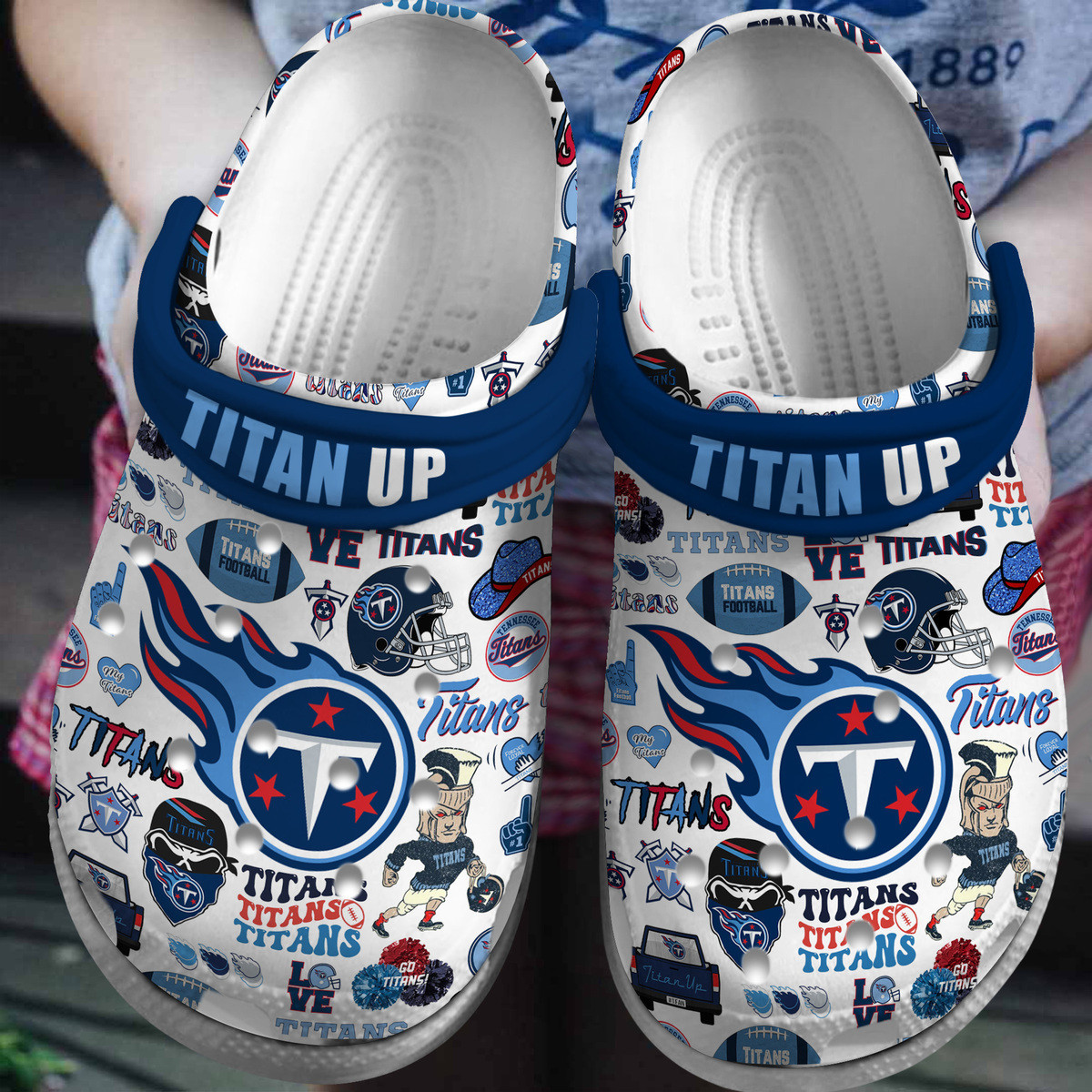 Footwearmerch Tennessee Titans NFL Sport Crocs Crocband Clogs Shoes Comfortable For Men Women and Kids