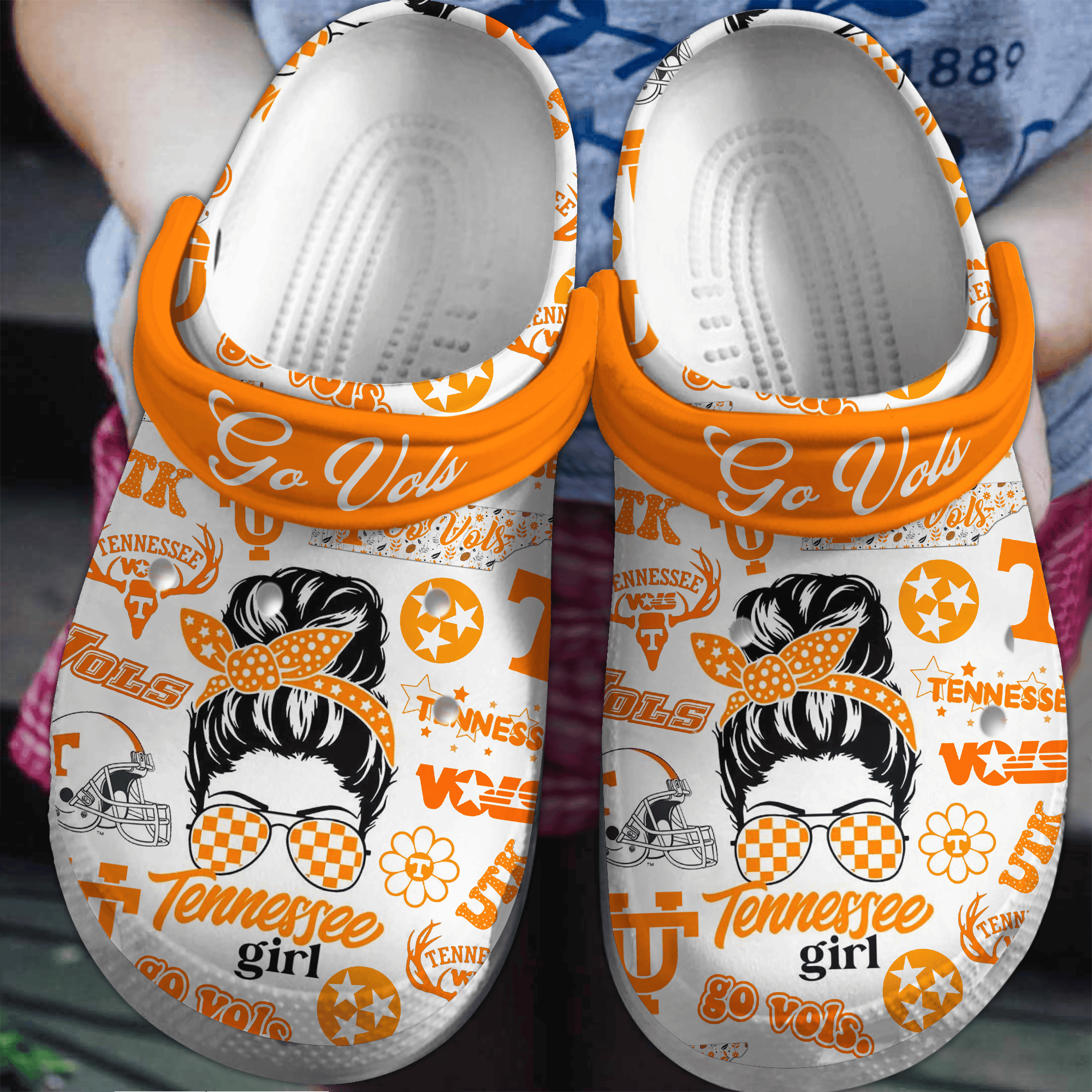 Footwearmerch Tennessee Volunteers NCAA Sport Crocs Crocband Clogs Shoes Comfortable For Men Women and Kids
