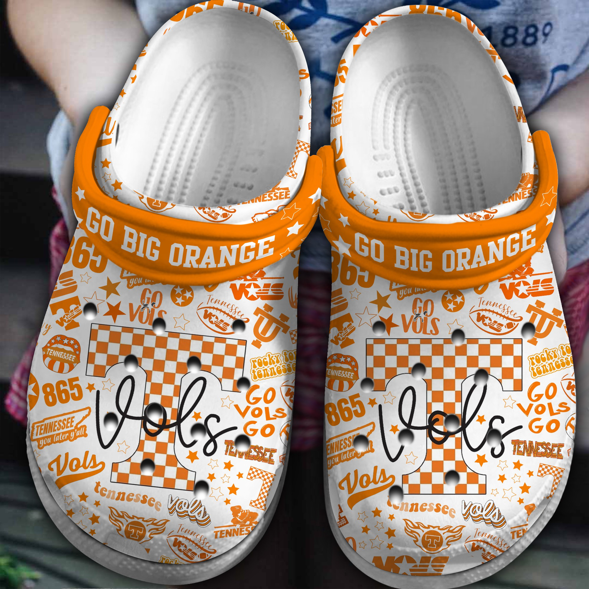 Footwearmerch Tennessee Volunteers NCAA Sport Crocs Crocband Clogs Shoes Comfortable For Men Women and Kids