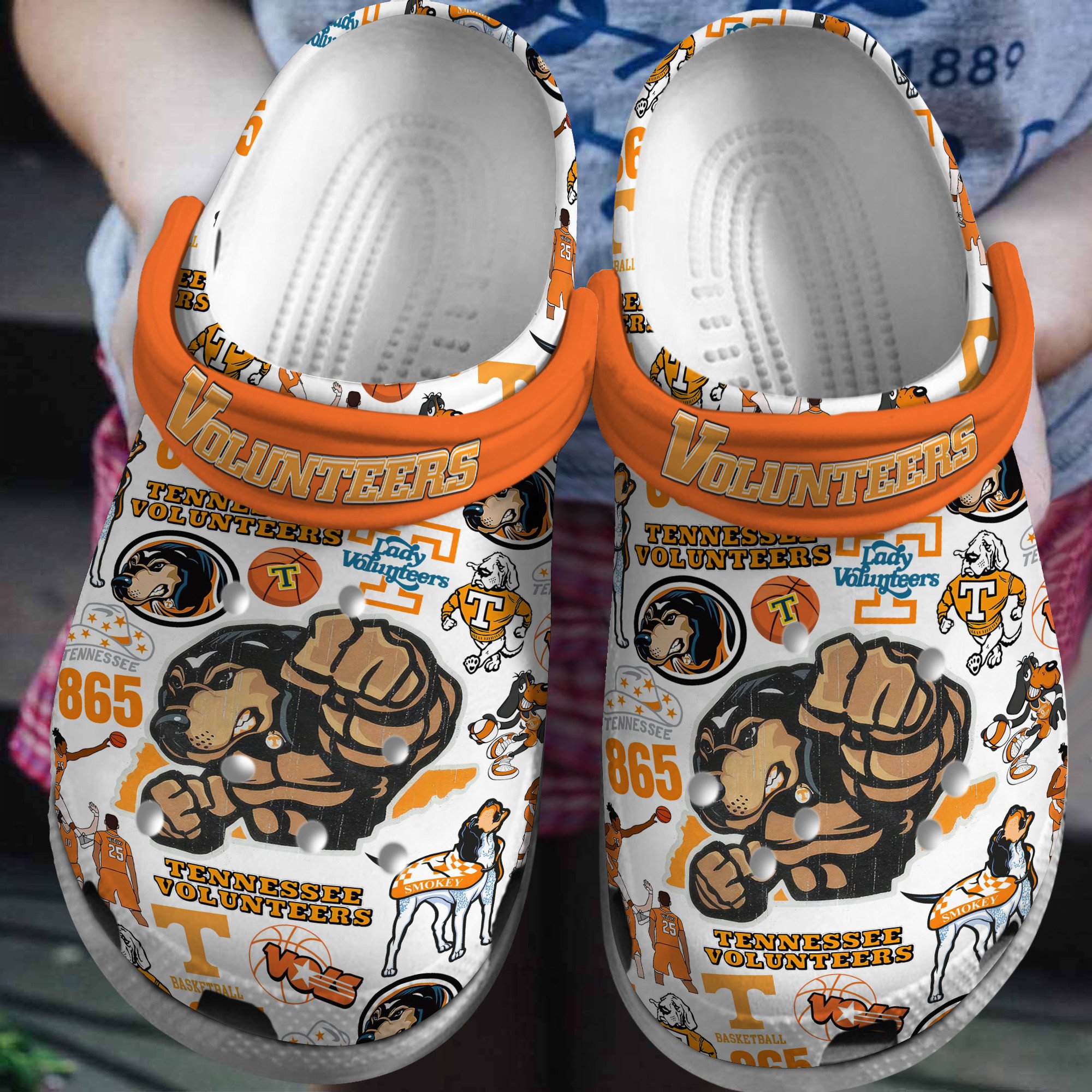 Footwearmerch Tennessee Volunteers NCAA Sport Crocs Crocband Clogs Shoes Comfortable For Men Women and Kids