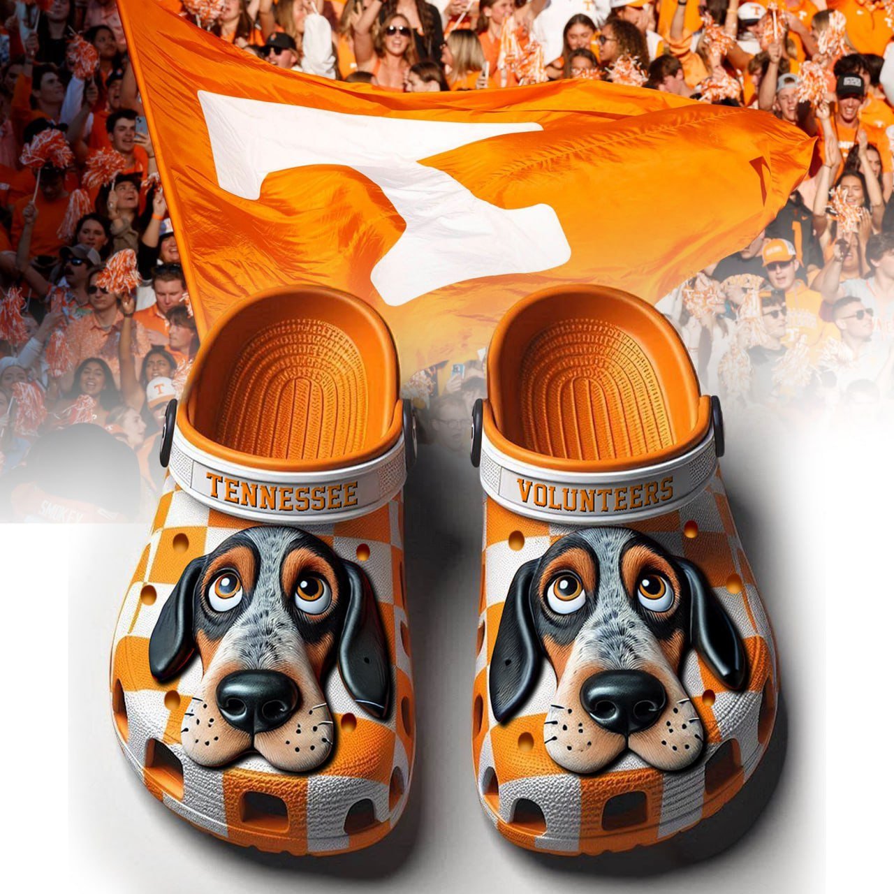 Footwearmerch Tennessee Volunteers NCAA Sport Crocs Crocband Clogs Shoes Comfortable For Men Women and Kids