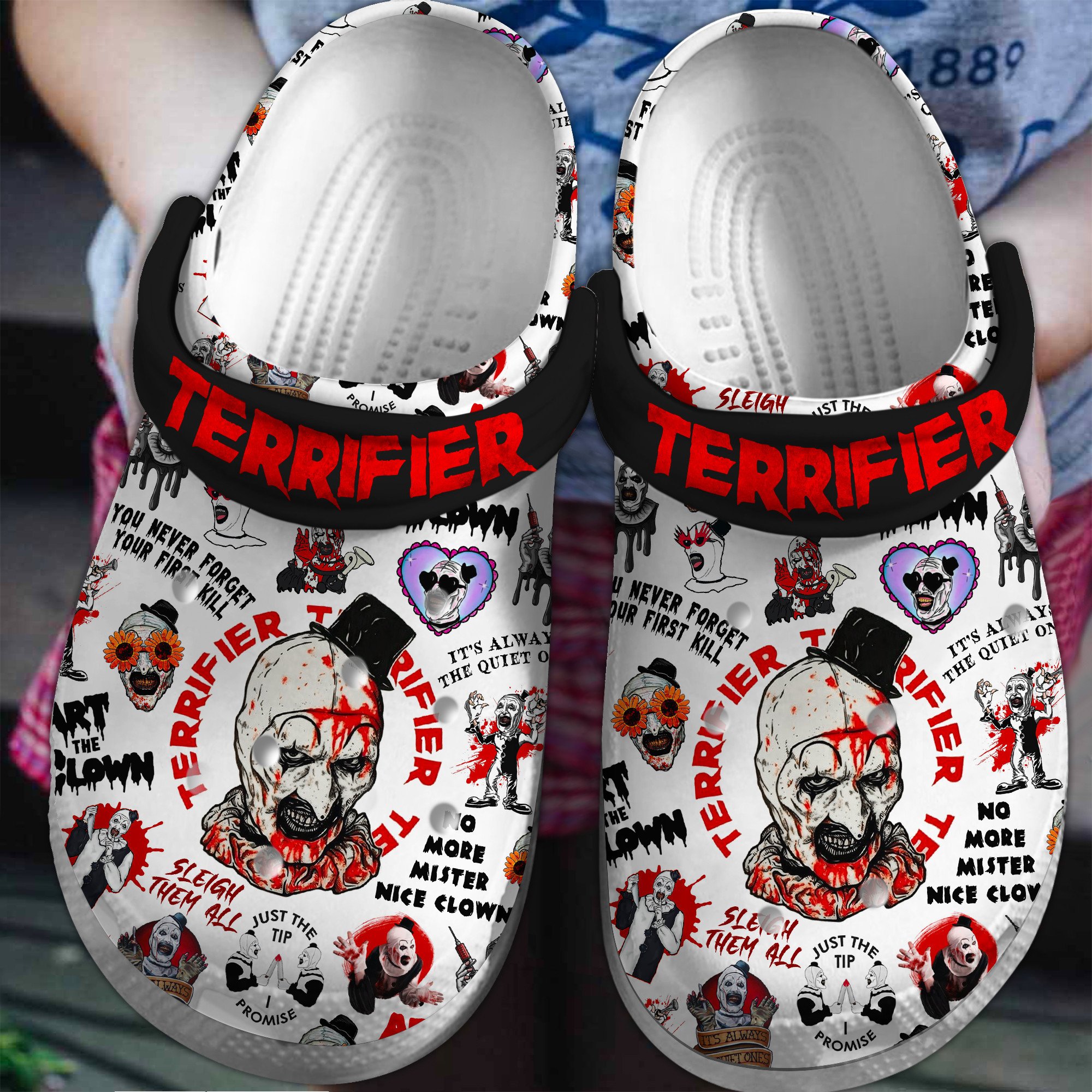 Footwearmerch Terrifier Horror Movie Crocs Crocband Clogs Shoes Comfortable For Men Women and Kids