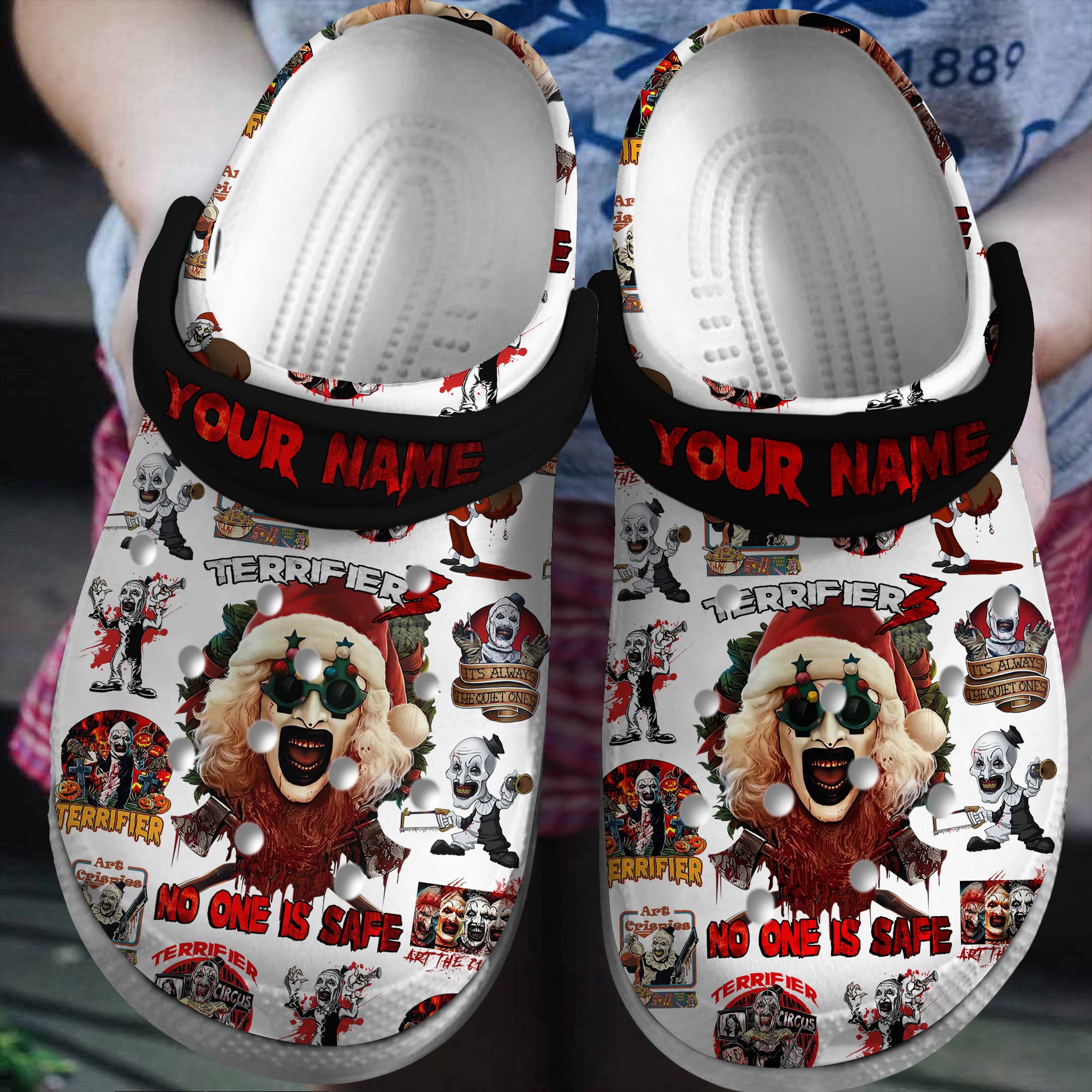 Footwearmerch Terrifier Horror Movie Crocs Crocband Clogs Shoes Comfortable For Men Women and Kids