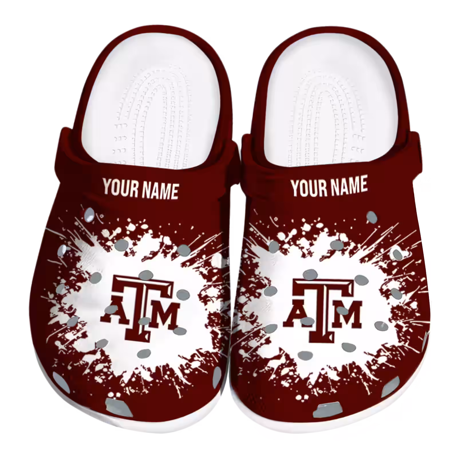 Footwearmerch Texas A&M Aggies NCAA Sport Crocs Crocband Clogs Shoes Comfortable For Men Women and Kids