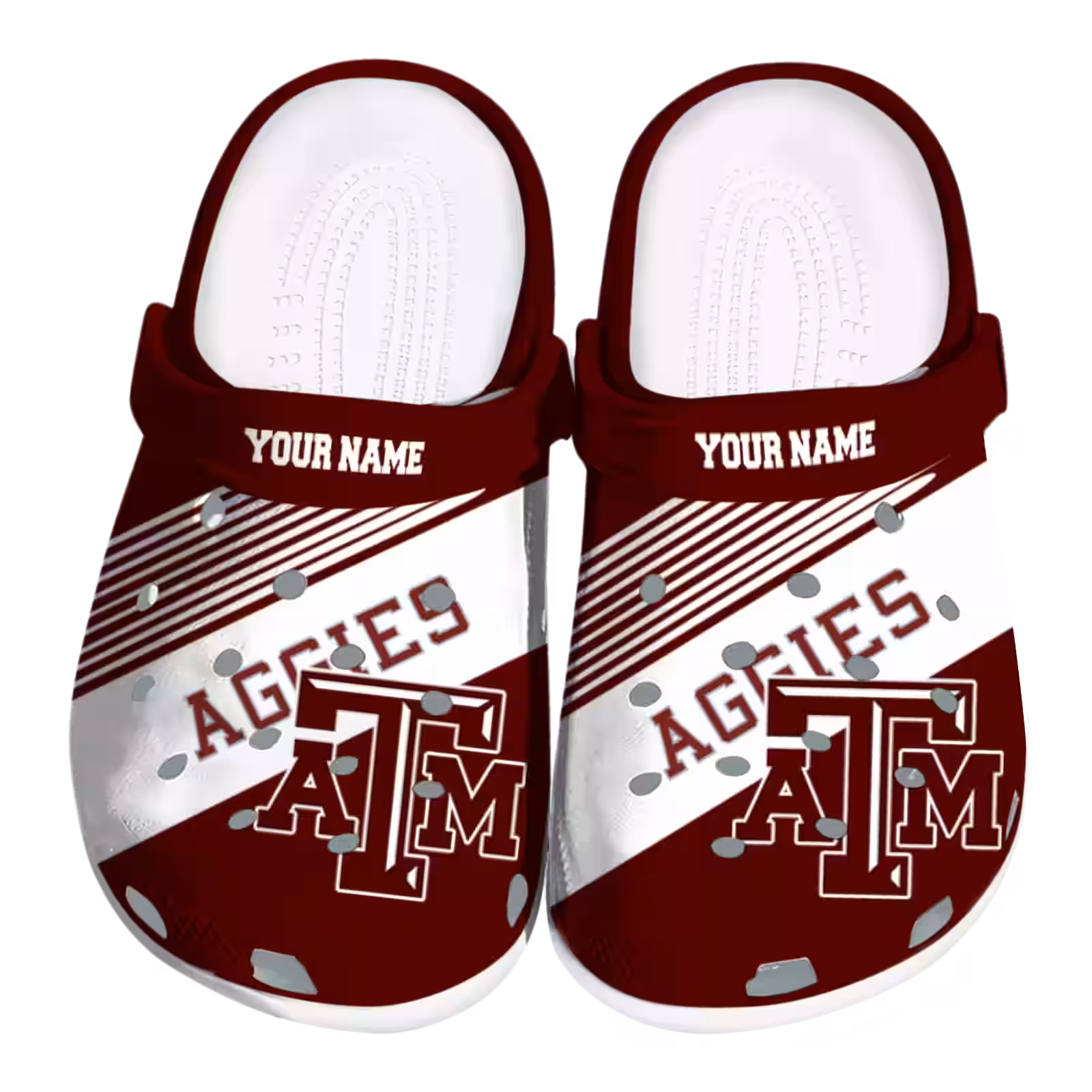Footwearmerch Texas A&M Aggies NCAA Sport Crocs Crocband Clogs Shoes Comfortable For Men Women and Kids