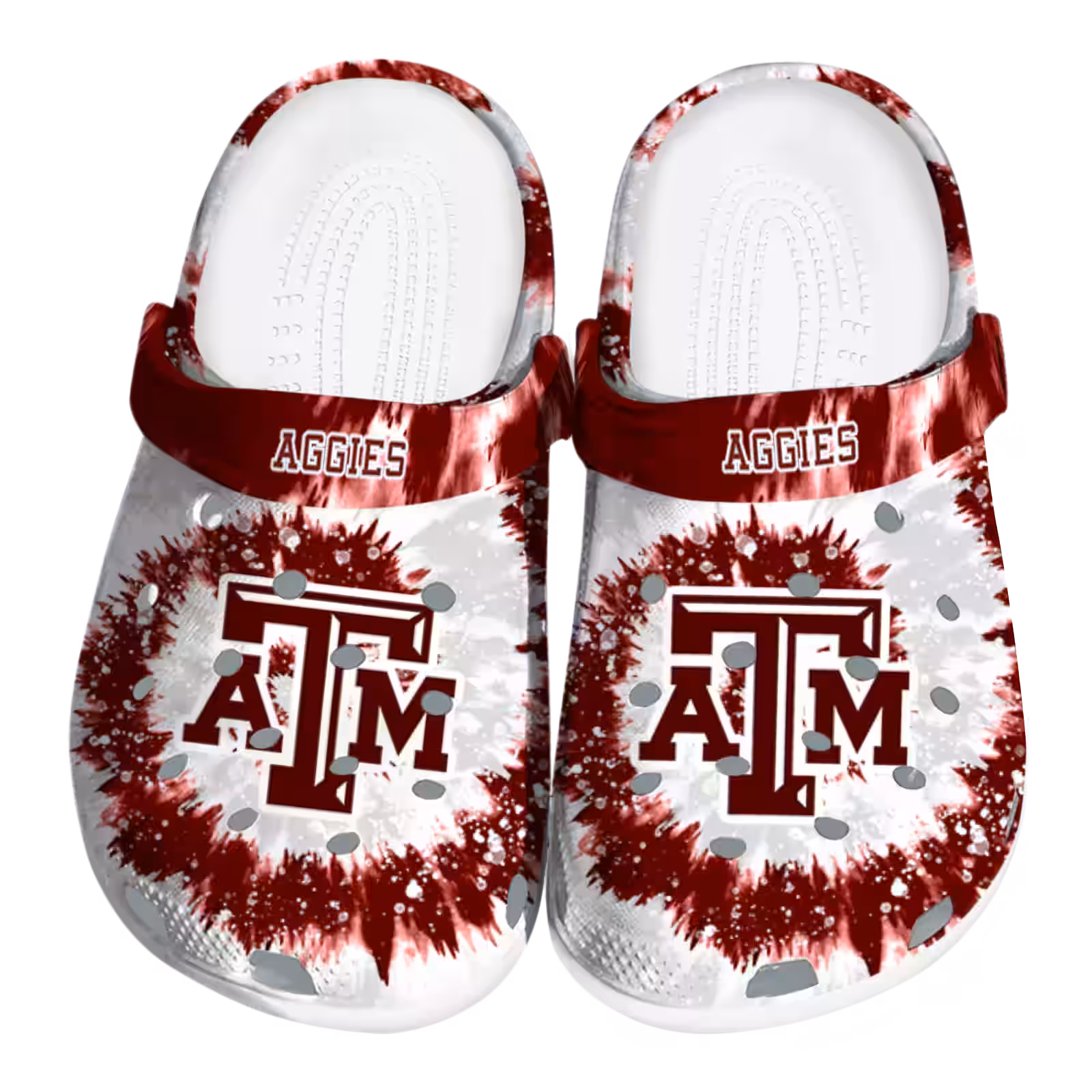 Footwearmerch Texas A&M Aggies NCAA Sport Crocs Crocband Clogs Shoes Comfortable For Men Women and Kids