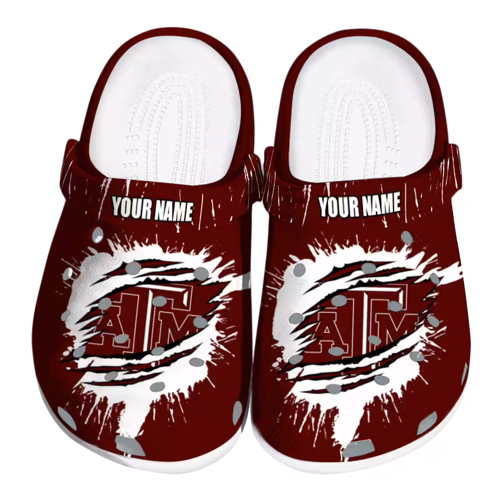 Footwearmerch Texas A&M Aggies NCAA Sport Crocs Crocband Clogs Shoes Comfortable For Men Women and Kids