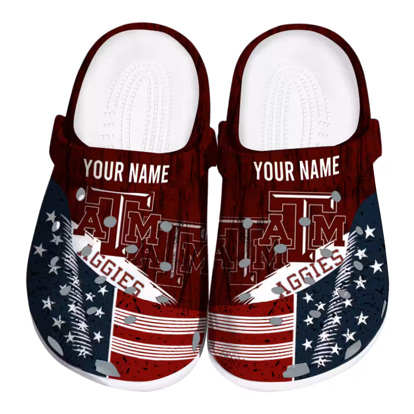 Footwearmerch Texas A&M Aggies NCAA Sport Crocs Crocband Clogs Shoes Comfortable For Men Women and Kids