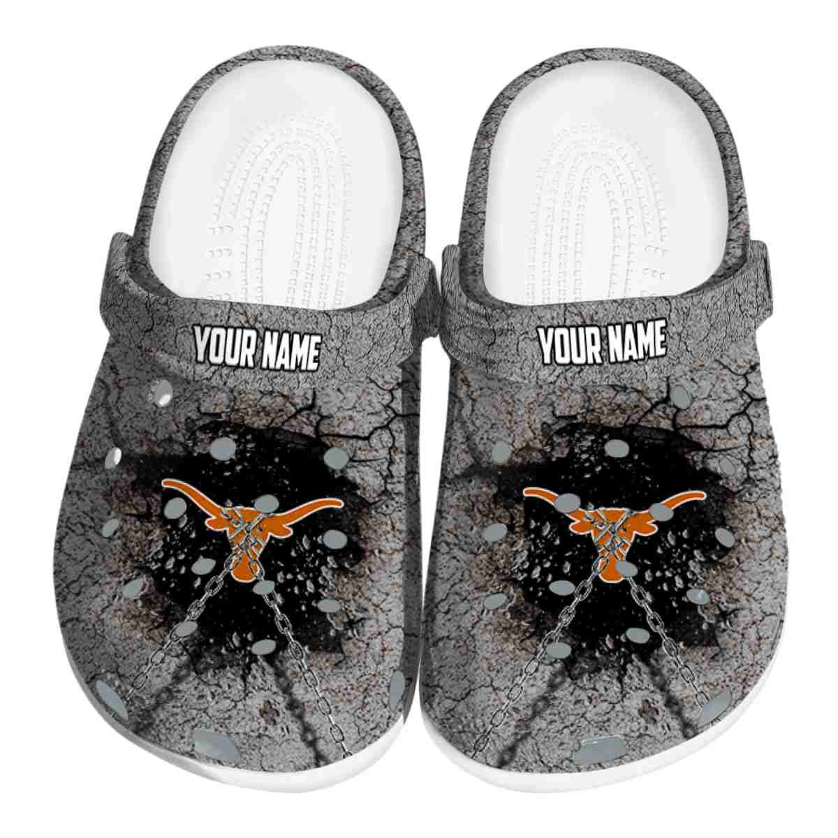 Footwearmerch Texas Longhorns NCAA Sport Crocs Crocband Clogs Shoes Comfortable For Men Women and Kids