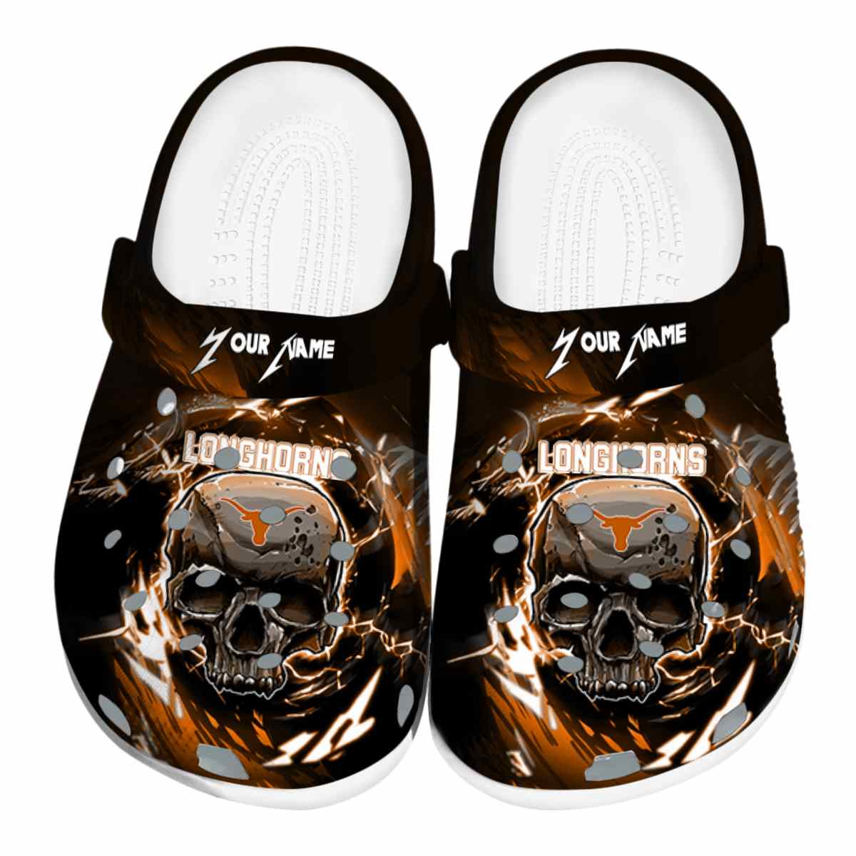 Footwearmerch Texas Longhorns NCAA Sport Crocs Crocband Clogs Shoes Comfortable For Men Women and Kids