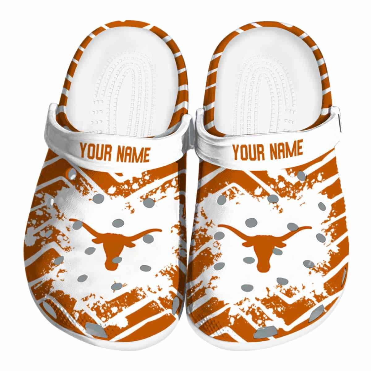 Footwearmerch Texas Longhorns NCAA Sport Crocs Crocband Clogs Shoes Comfortable For Men Women and Kids