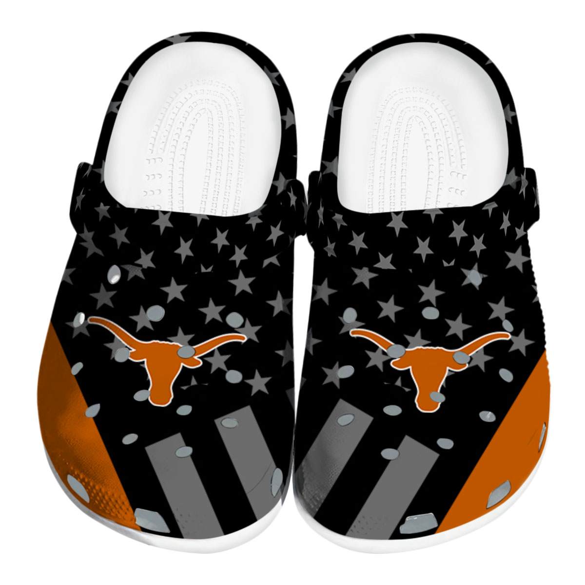Footwearmerch Texas Longhorns NCAA Sport Crocs Crocband Clogs Shoes Comfortable For Men Women and Kids