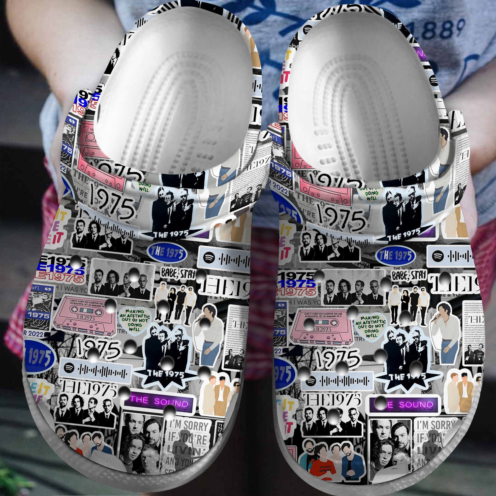 Footwearmerch the 1975 Lollapalooza Music Crocs Crocband Clogs Shoes Comfortable For Men Women and Kids