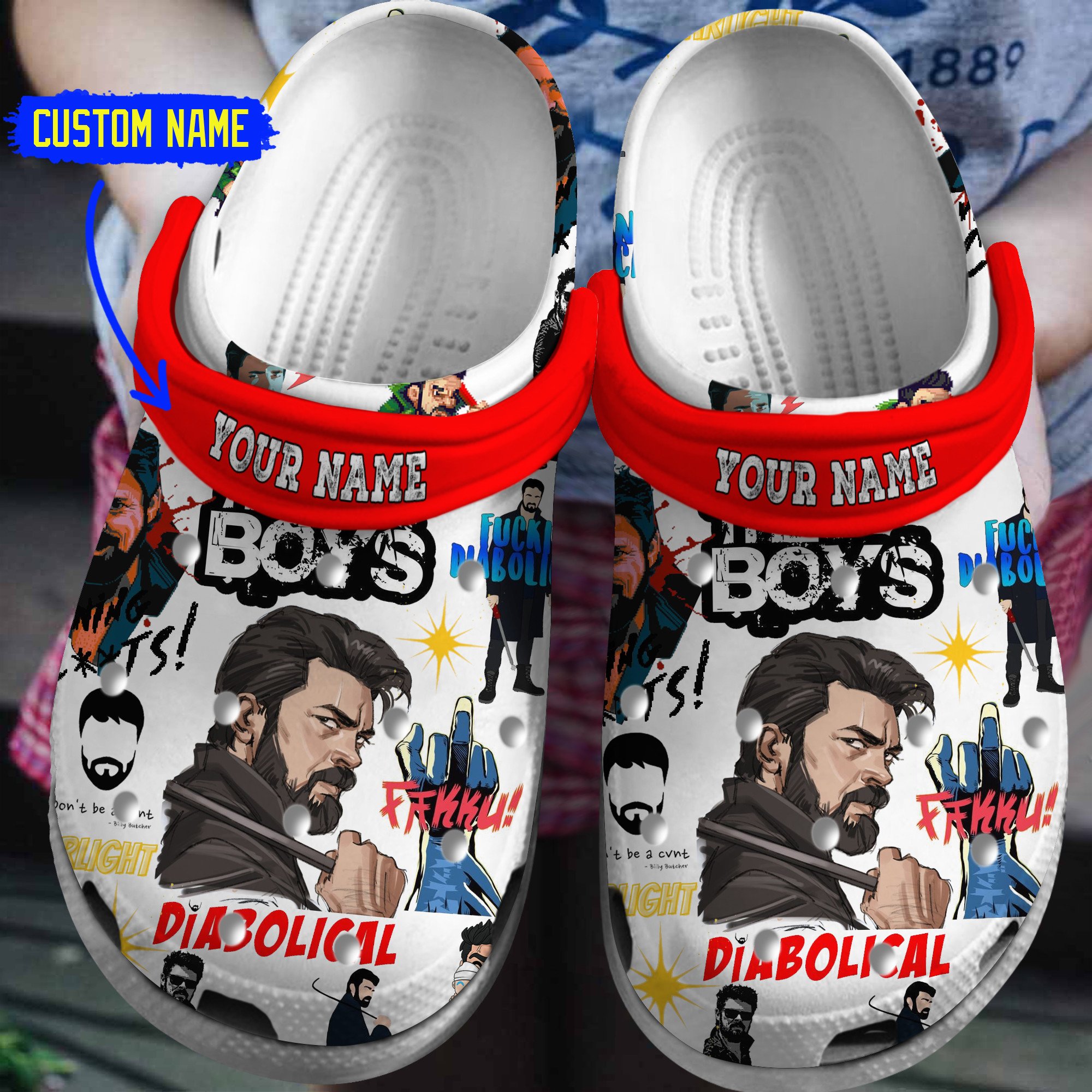 Footwearmerch The Boys Diabolical TV Series Crocs Crocband Clogs Shoes Comfortable For Men Women and Kids