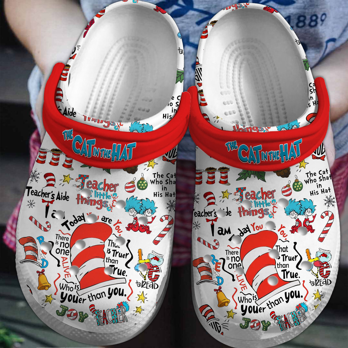 Footwearmerch The Cat in the Hat Movie Crocs Crocband Clogs Shoes Comfortable For Men Women and Kids