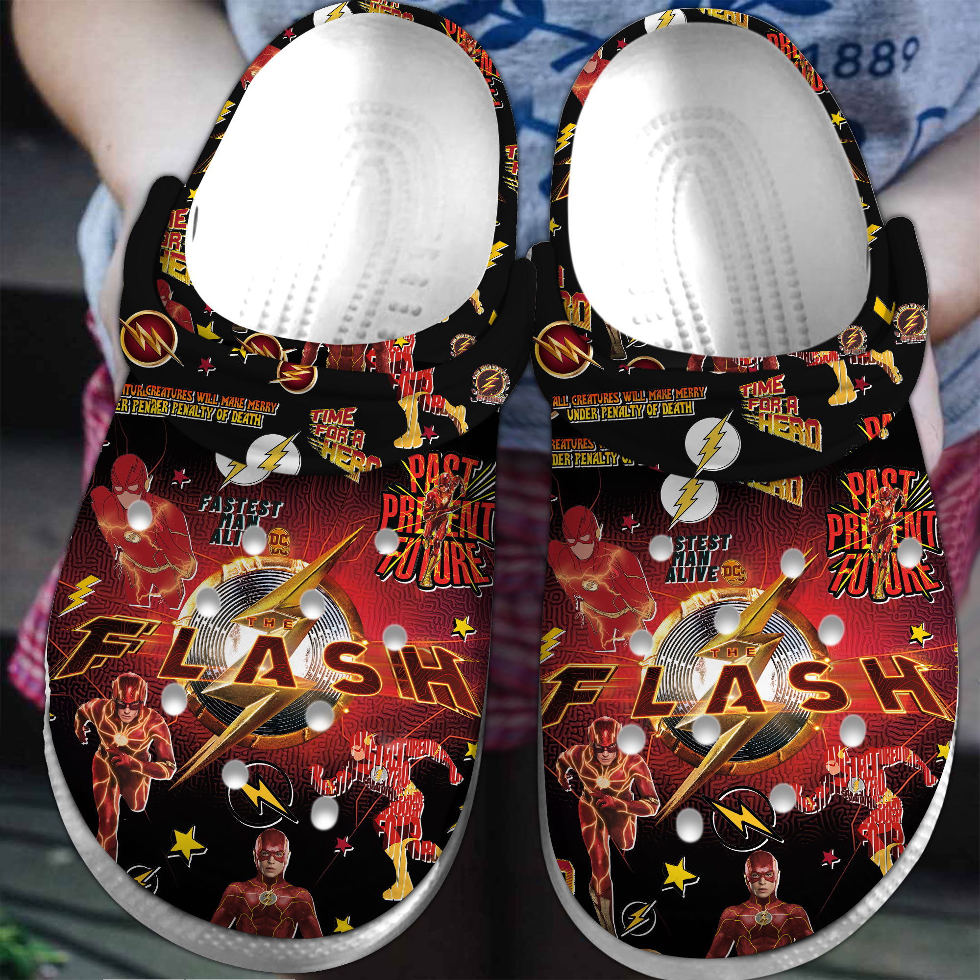 Footwearmerch The Flash Movie Crocs Crocband Clogs Shoes Comfortable For Men Women and Kids