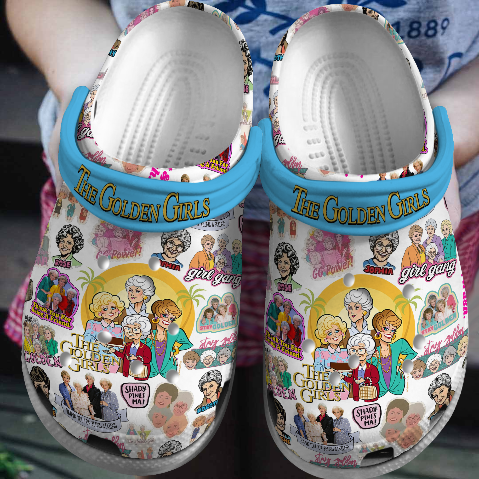 Footwearmerch The Golden Girls TV Series Crocs Crocband Clogs Shoes Comfortable For Men Women and Kids