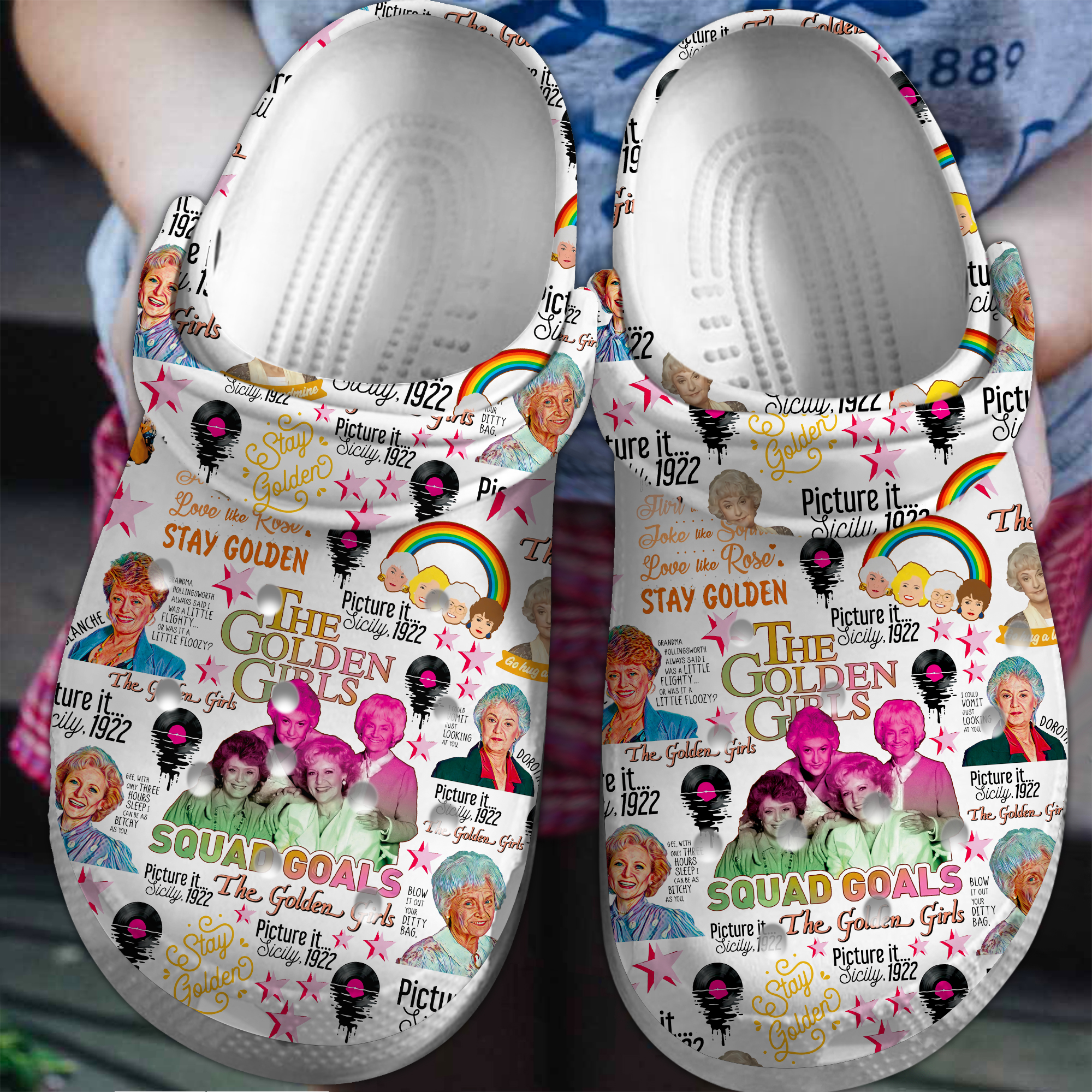 Footwearmerch The Golden Girls TV Series Crocs Crocband Clogs Shoes Comfortable For Men Women and Kids