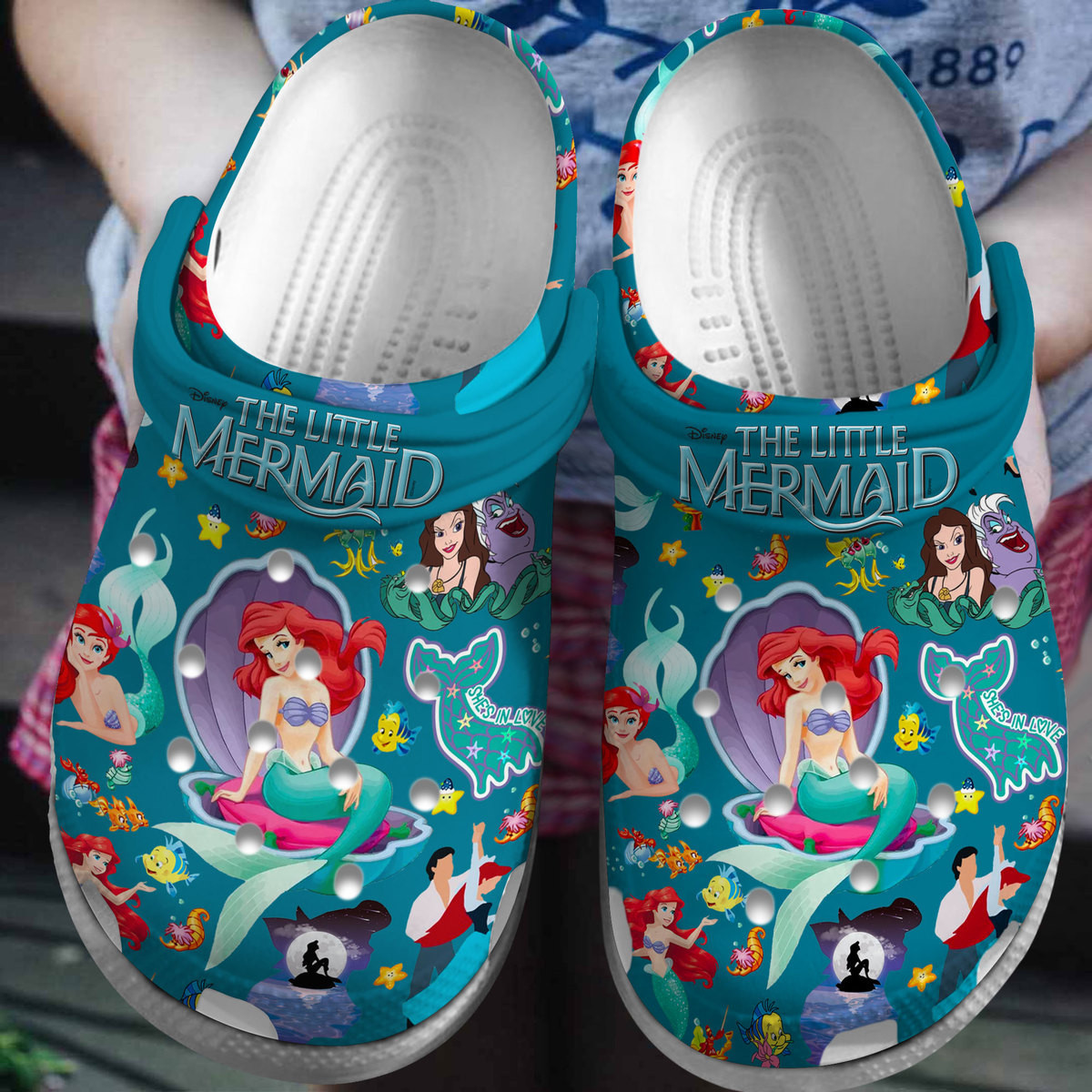 Footwearmerch The Little Mermaid Cartoon Movie Crocs Crocband Clogs Shoes Comfortable For Men Women and Kids