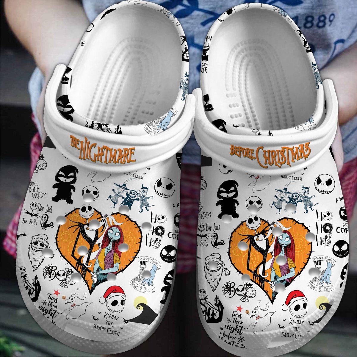 Footwearmerch The Nightmare Before Christmas Movie Crocs Crocband Clogs Shoes Comfortable For Men Women and Kids