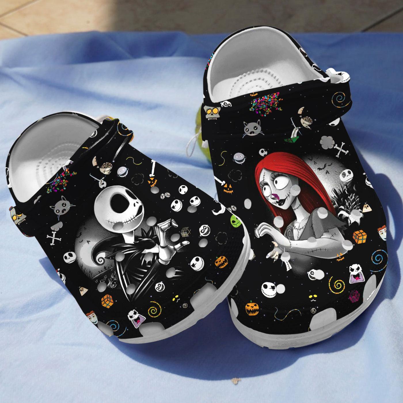Footwearmerch The Nightmare Before Christmas Movie Crocs Crocband Clogs Shoes Comfortable For Men Women and Kids