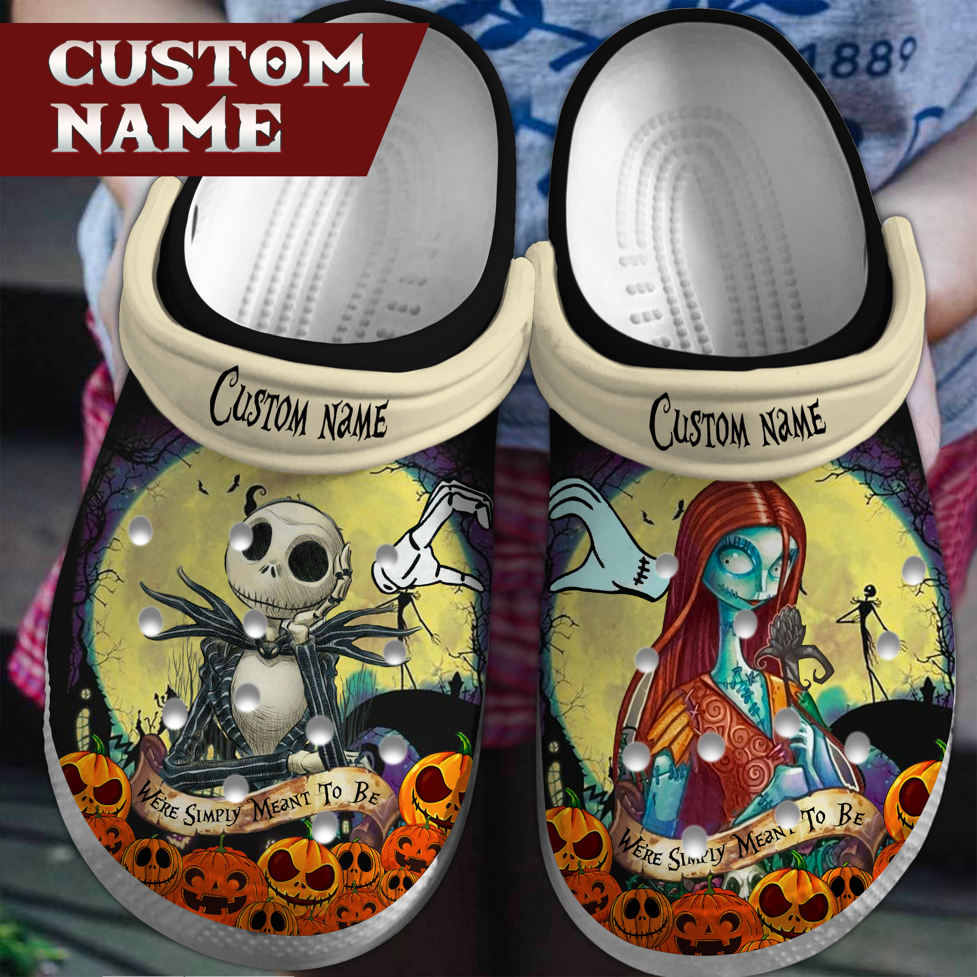 Footwearmerch The Nightmare Before Christmas Movie Crocs Crocband Clogs Shoes Comfortable For Men Women and Kids