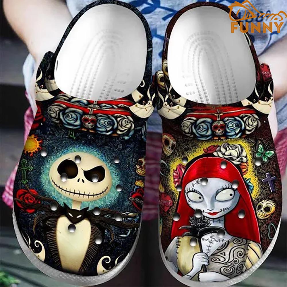 Footwearmerch The Nightmare Before Christmas Movie Crocs Crocband Clogs Shoes Comfortable For Men Women and Kids