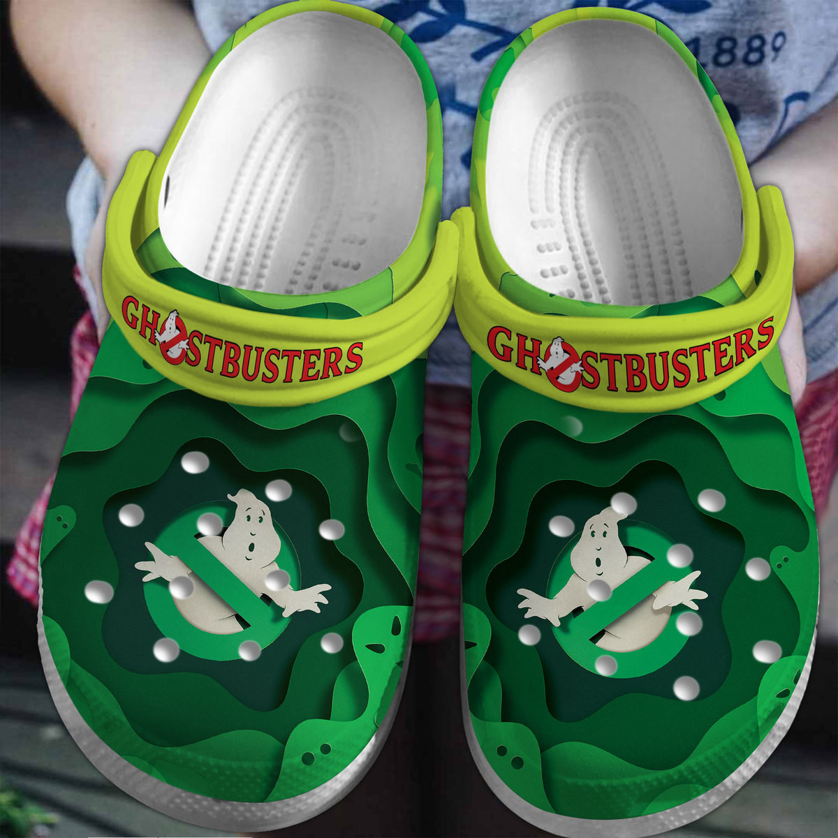 Footwearmerch The Real Ghostbusters TV Series Crocs Crocband Clogs Shoes Comfortable For Men Women and Kids