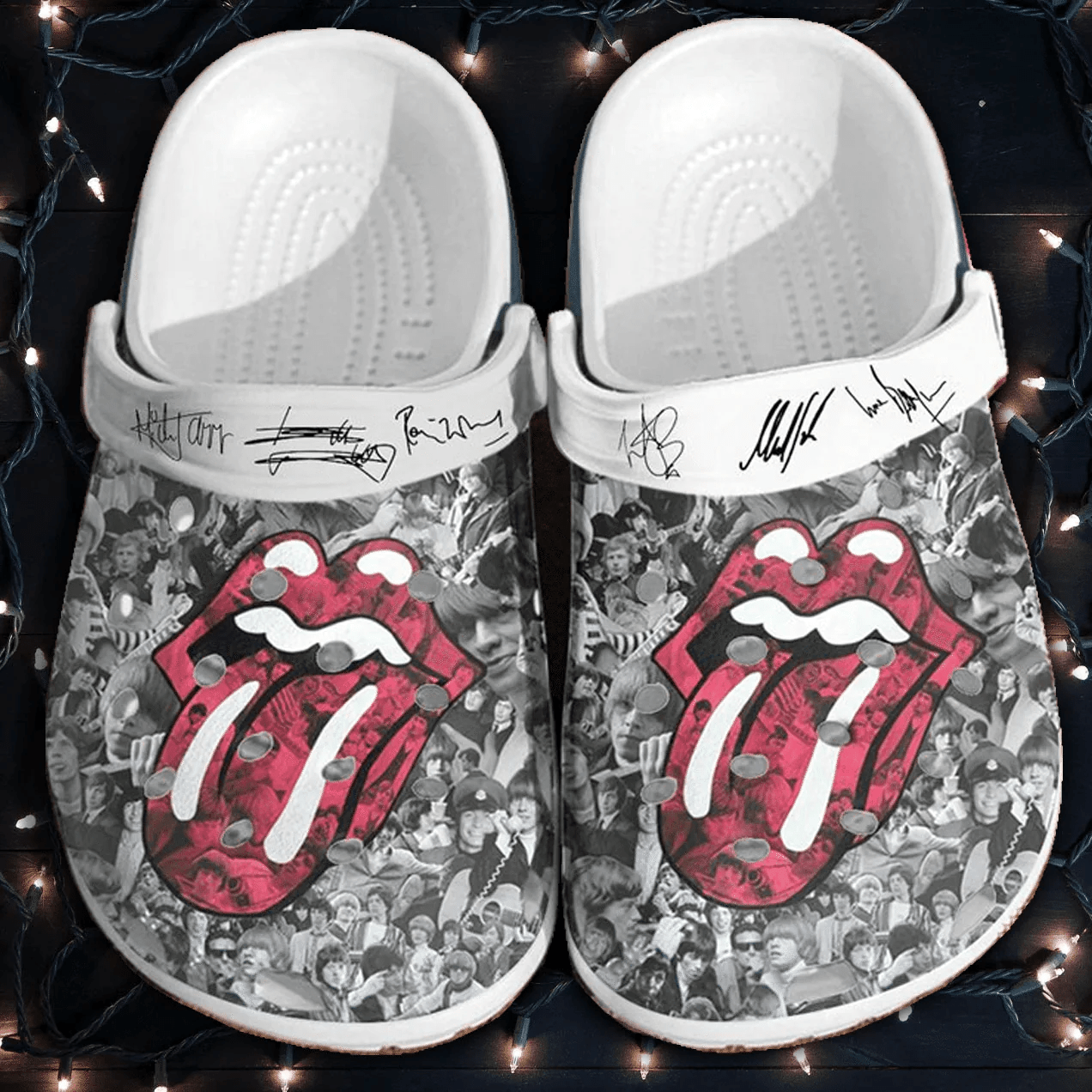Footwearmerch The Rollings Stones Rock Band Crocs Clogs Crocband Shoes Comfortable For Men Women