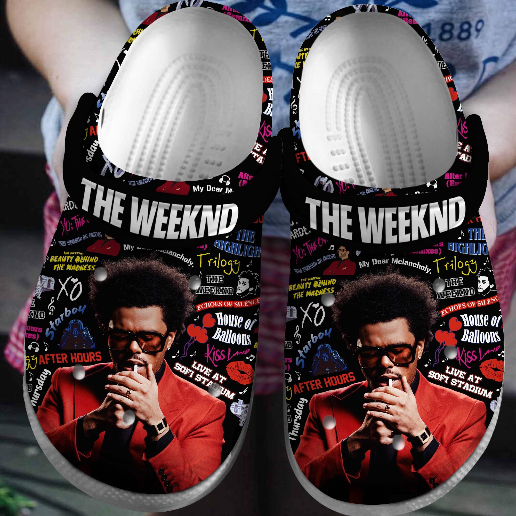 Footwearmerch The Weeknd Singer Music Crocs Crocband Clogs Shoes Comfortable For Men Women and Kids