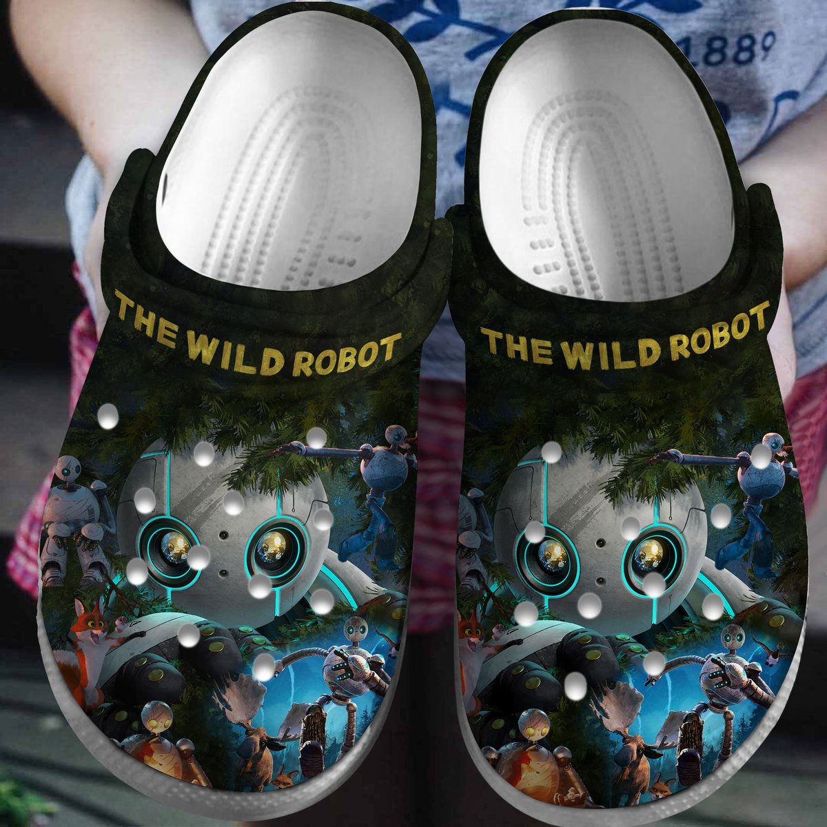 Footwearmerch The Wild Robot Movie Crocs Crocband Clogs Shoes Comfortable For Men Women and Kids