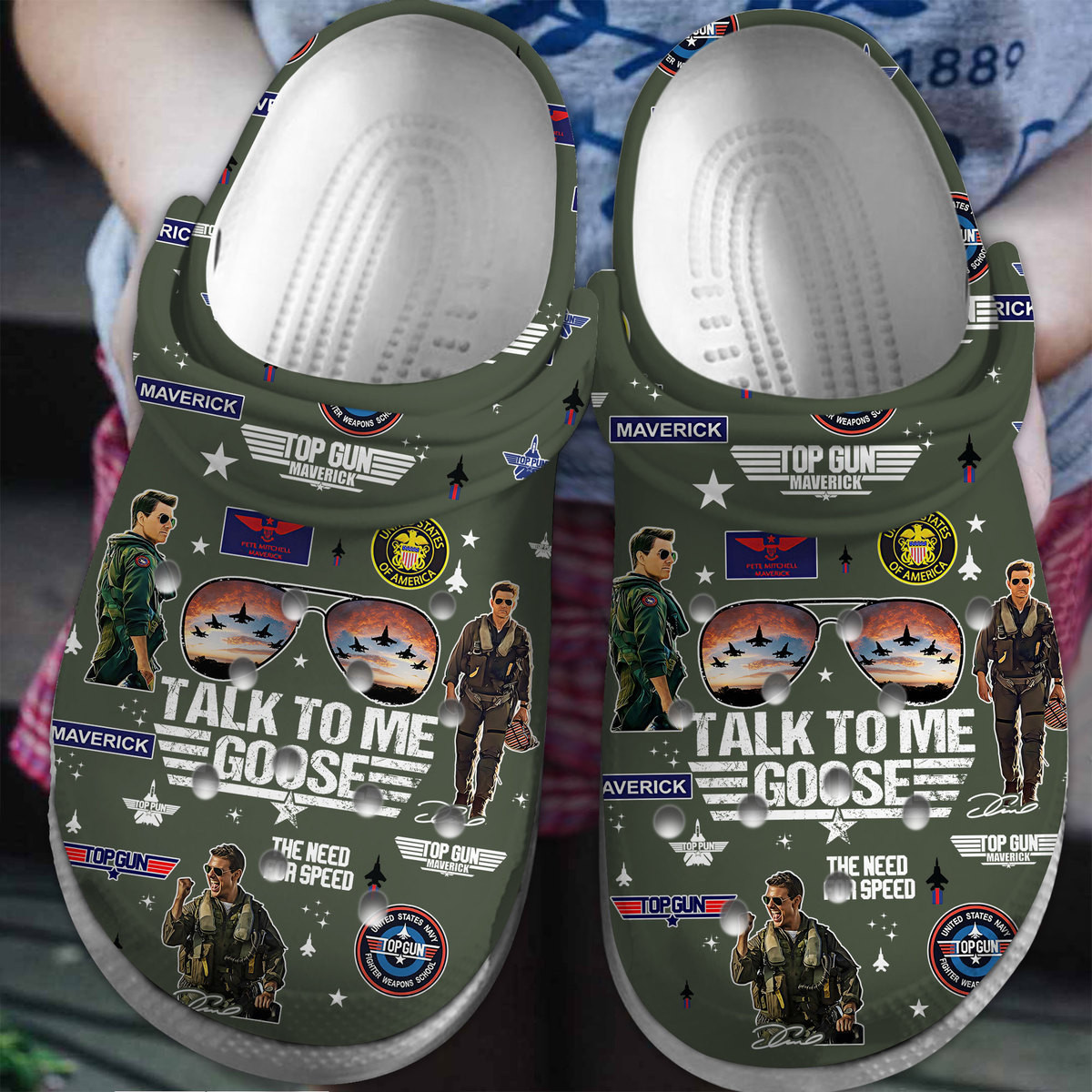 Footwearmerch Top Gun Maverick Movie Crocs Crocband Clogs Shoes Comfortable For Men Women and Kids
