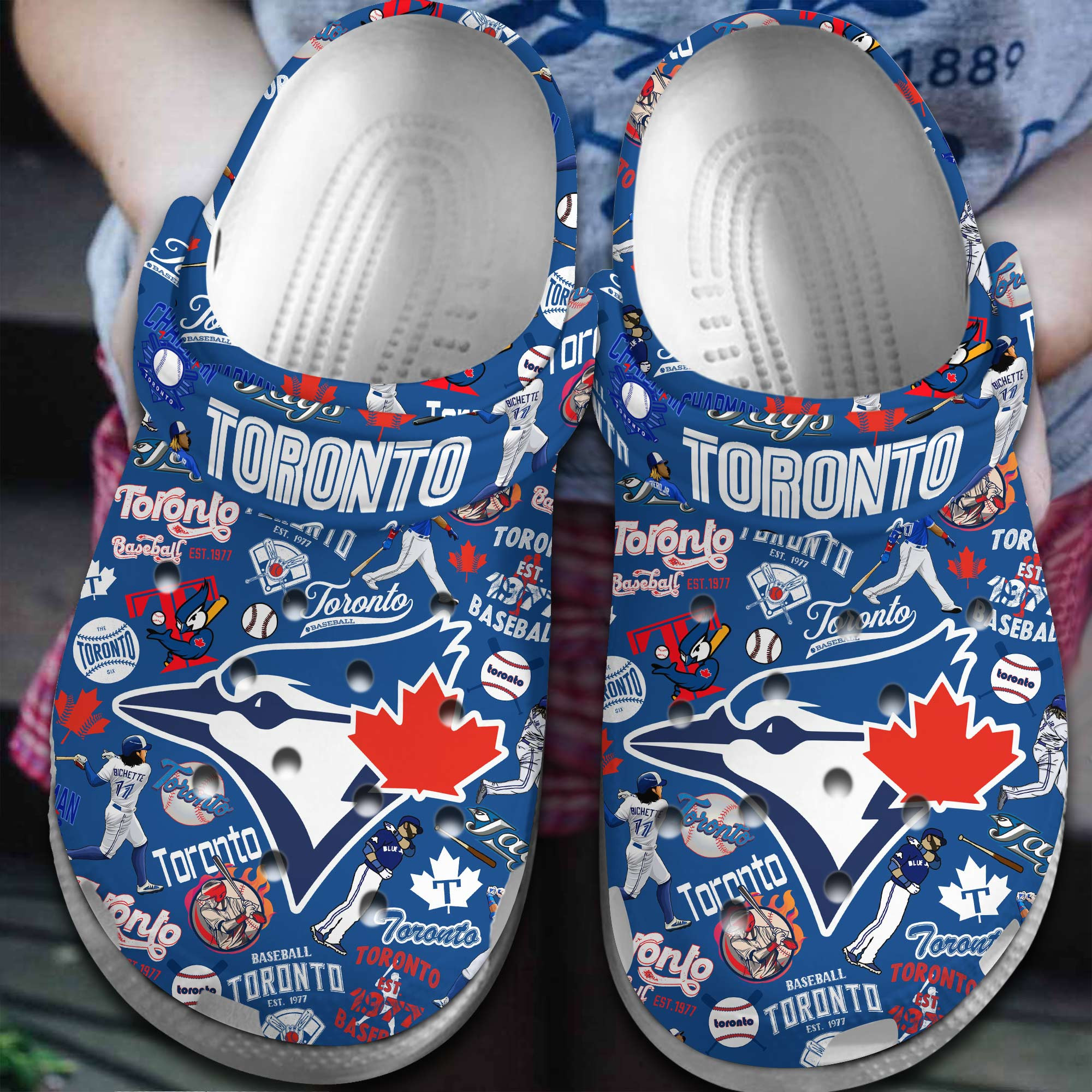 Footwearmerch Toronto Blue Jays MLB Sport Crocs Crocband Clogs Shoes Comfortable For Men Women and Kids