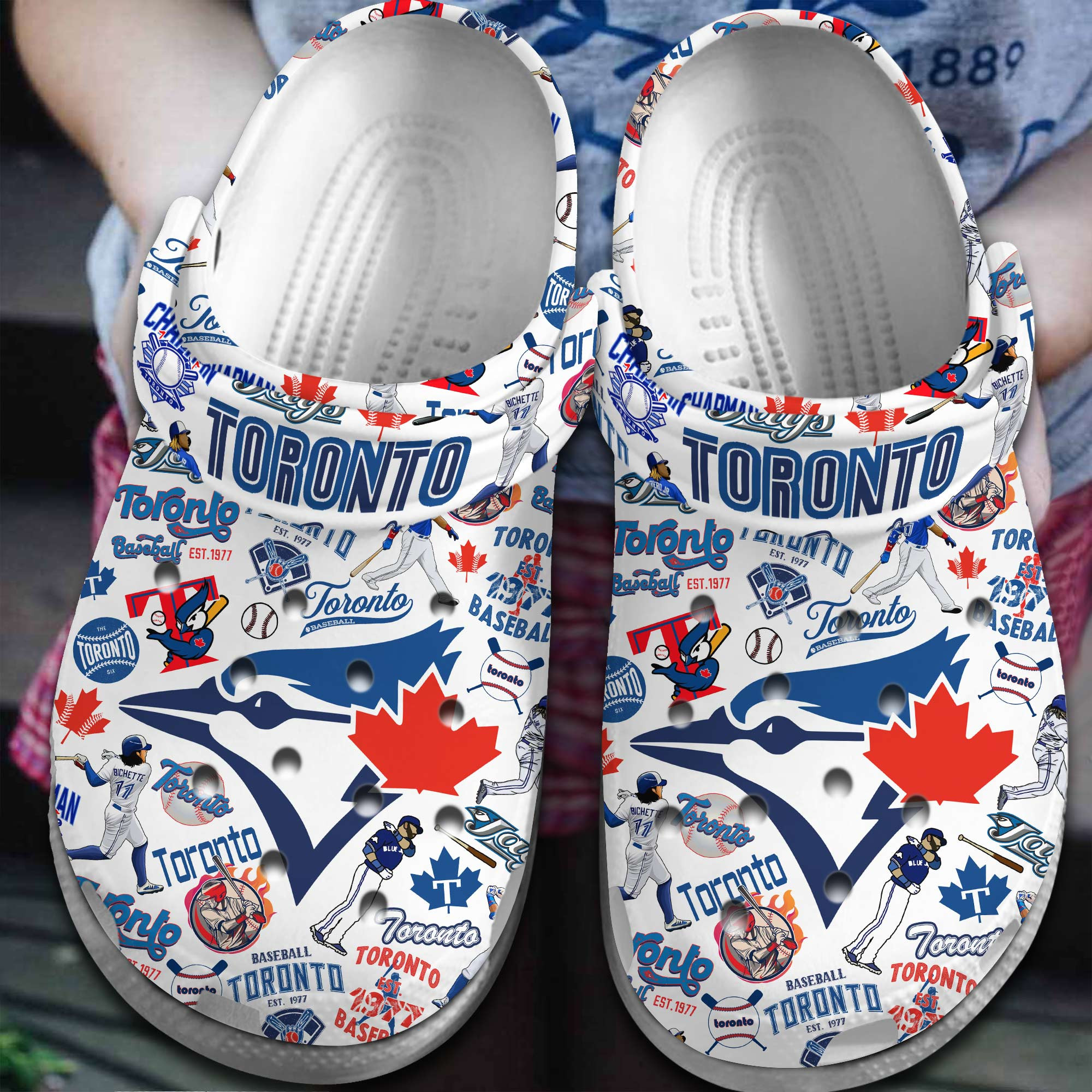 Footwearmerch Toronto Blue Jays MLB Sport Crocs Crocband Clogs Shoes Comfortable For Men Women and Kids