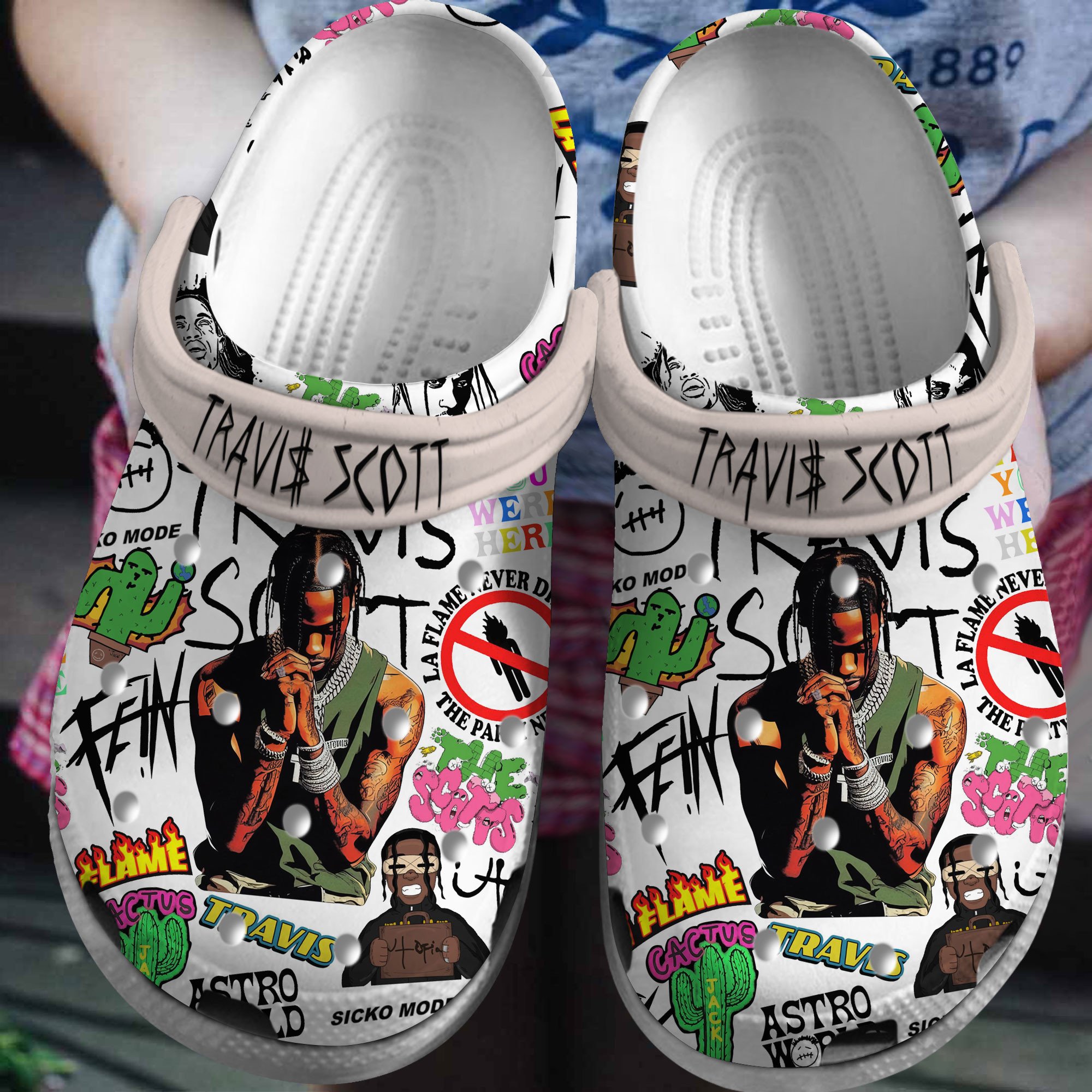 Footwearmerch Travis Scott Music Crocs Crocband Clogs Shoes Comfortable For Men Women and Kids